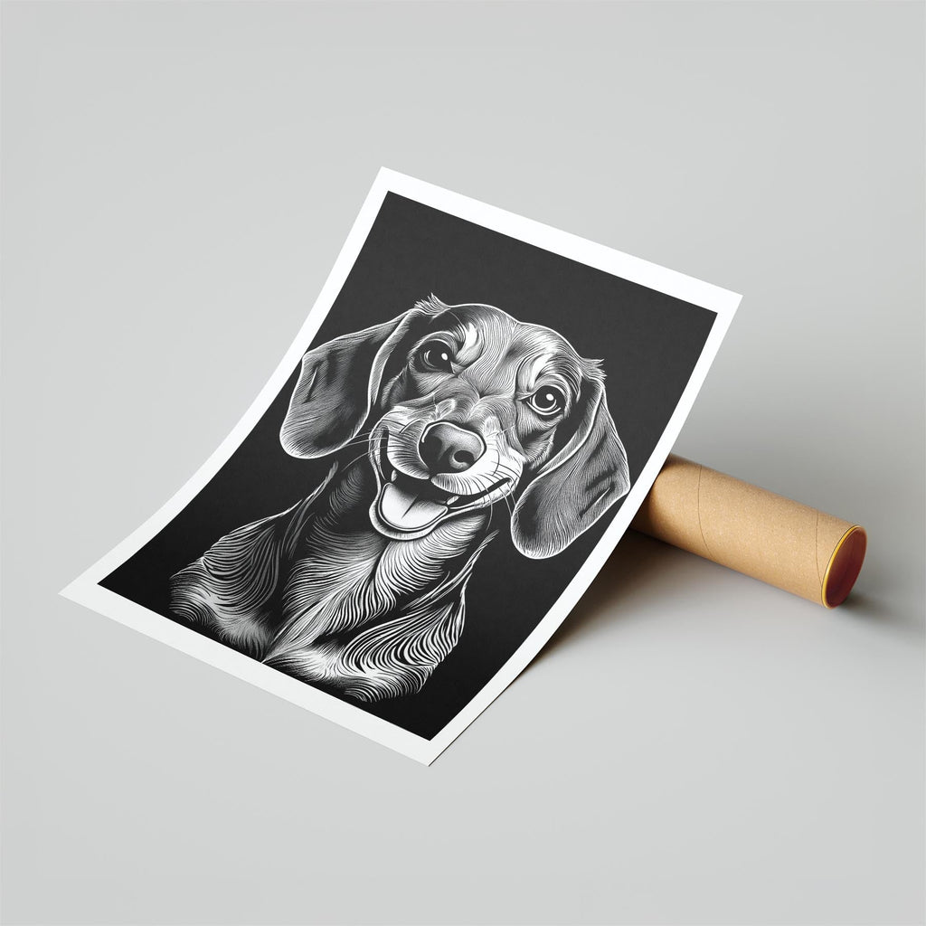 Dachshund Line Dog Series in Black and White image 6