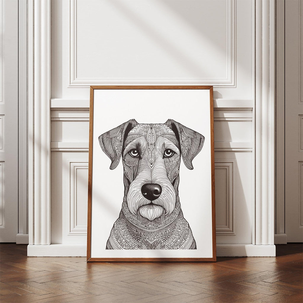 Irish Terrier Mandala Black and White Dog Series image 4