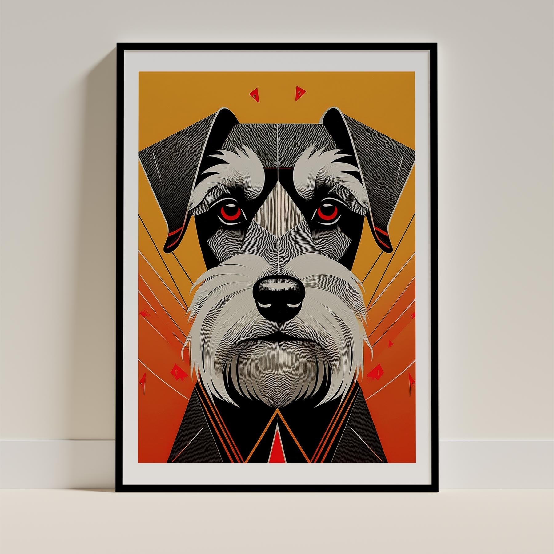 Schnauzer Geometric Orange Series image 0