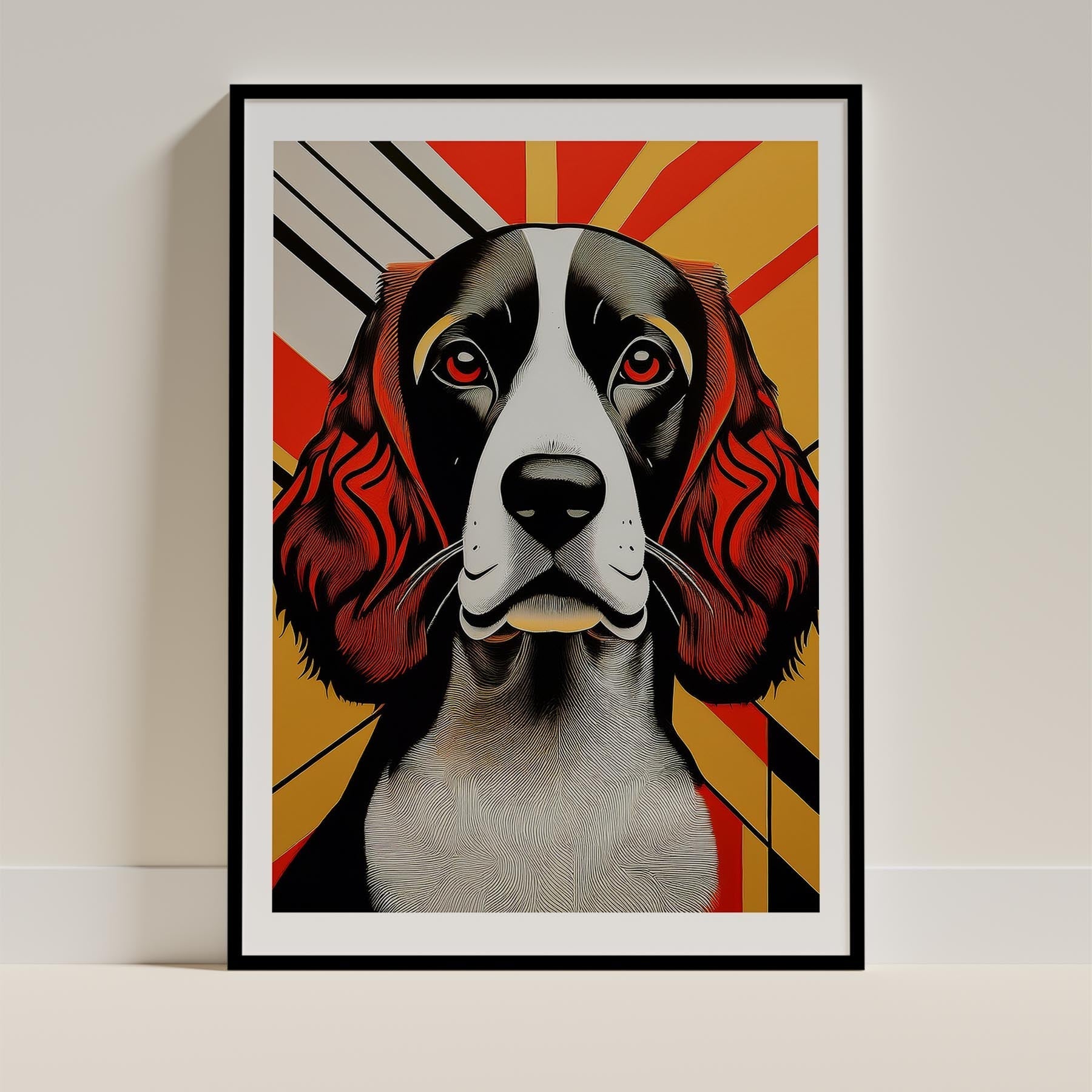 English Springer Spaniel Geometric Orange Series image 0