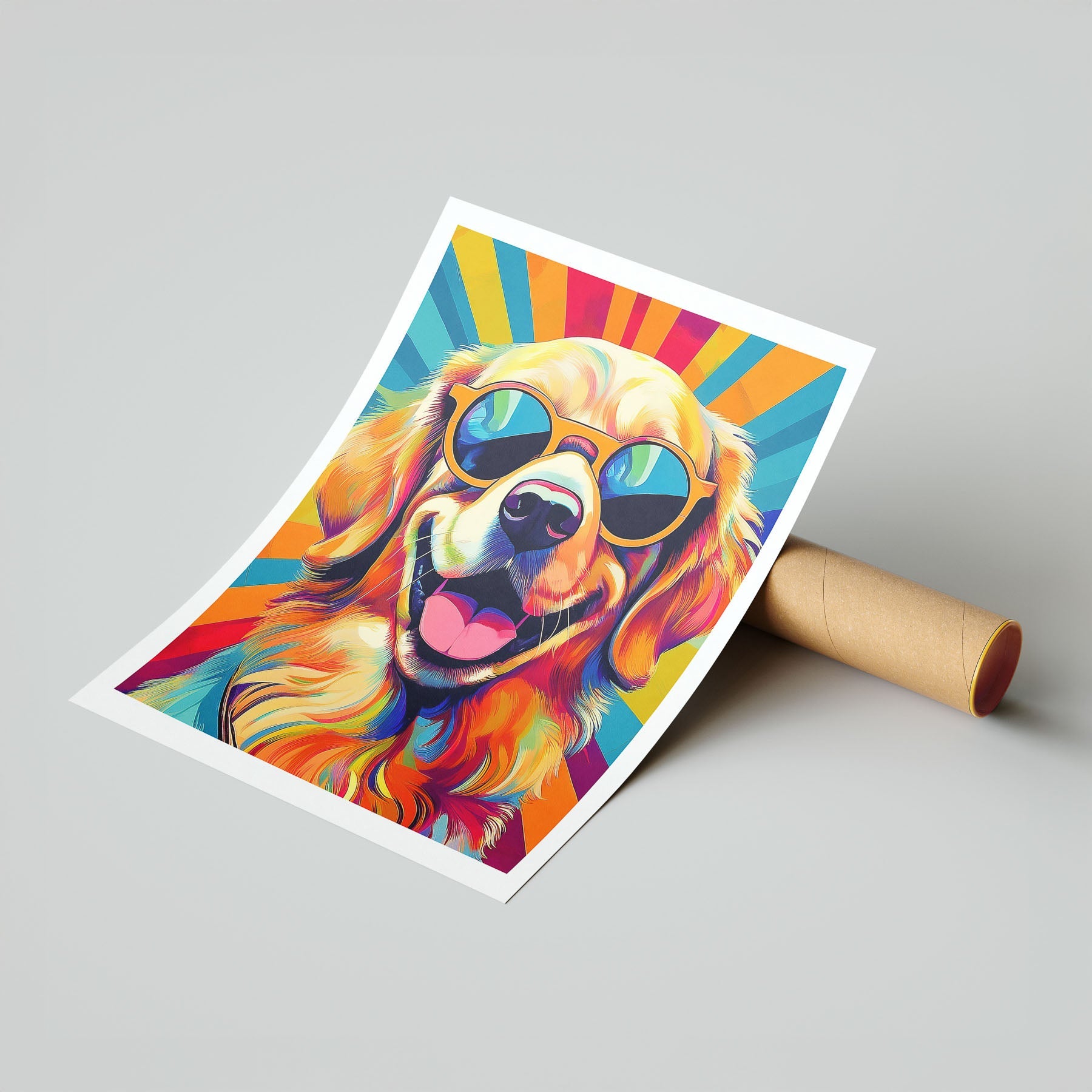 Golden Retriever In Colourful Sunnies 1 image 7