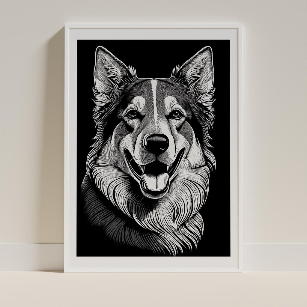 Maremma Line Dog Series in Black and White image 9