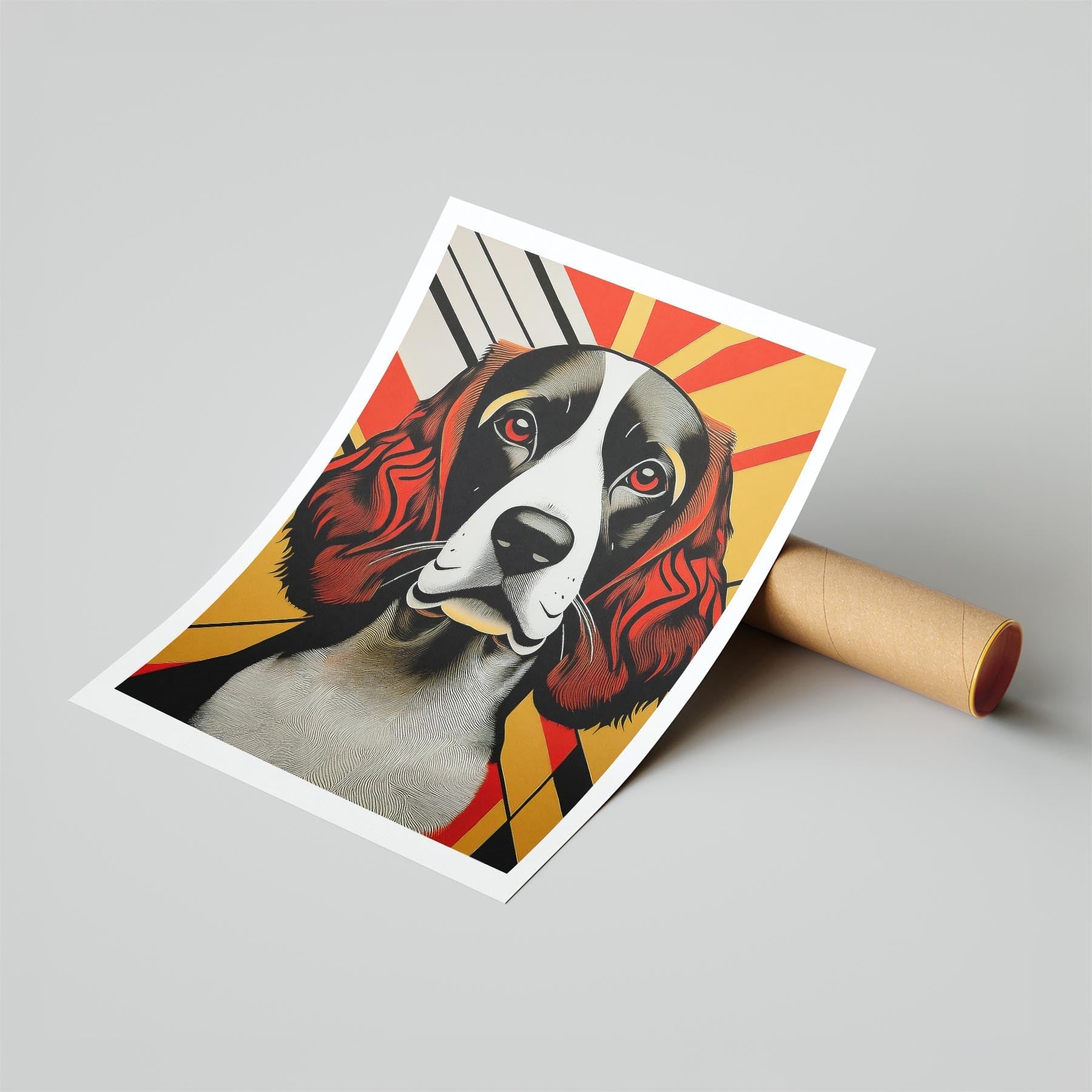 English Springer Spaniel Geometric Orange Series image 6