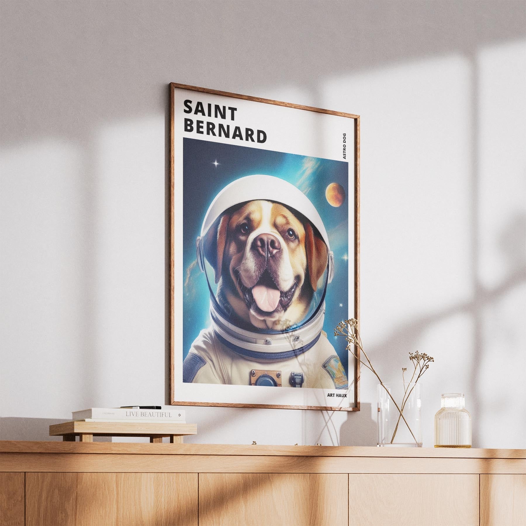Saint Bernard Astronaut Dog Series with Text Astro Dog image 5