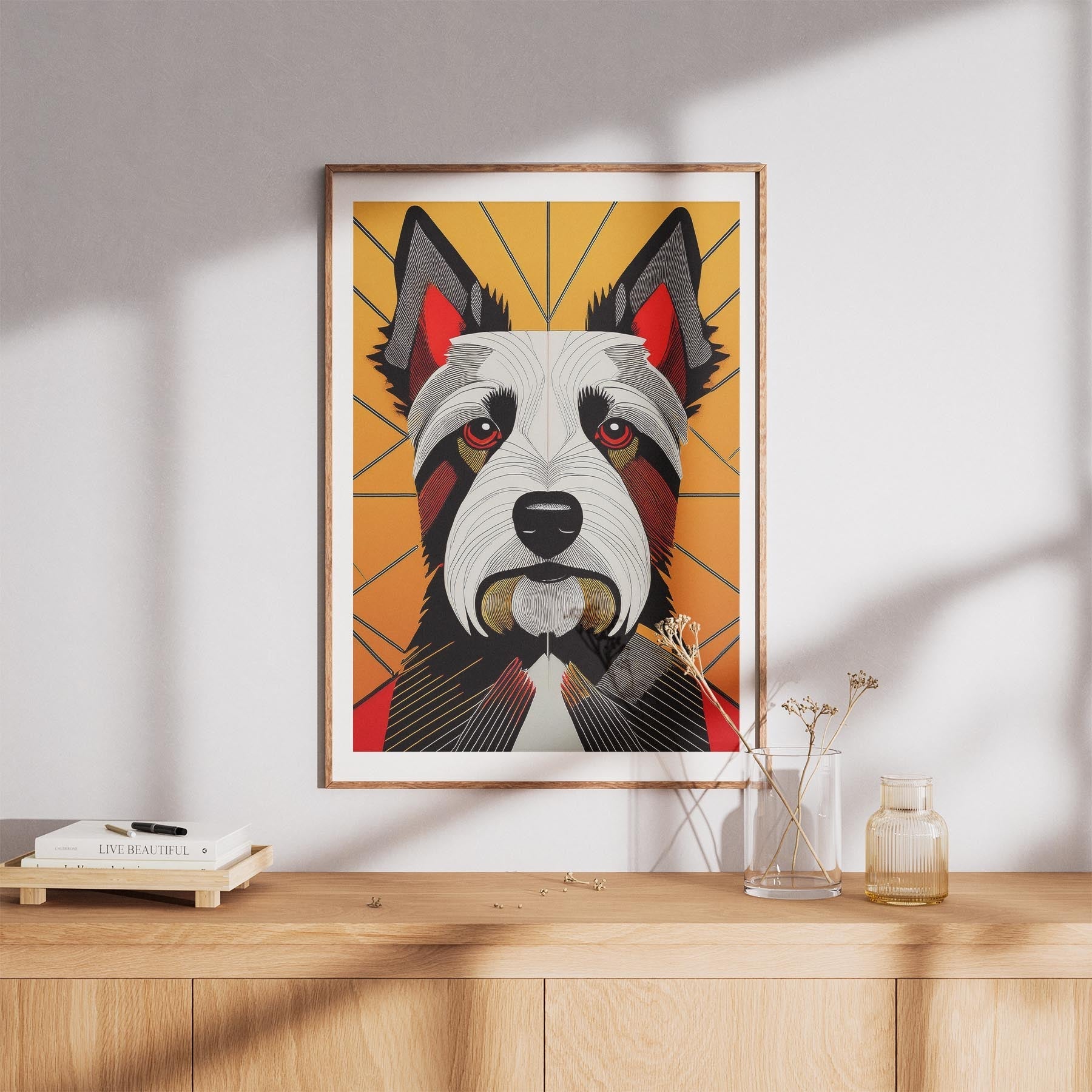Australian Terrier Geometric Orange Series image 8