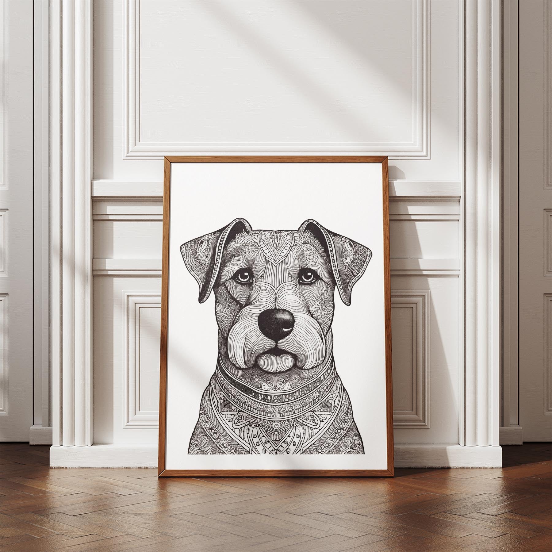 Australian Terrier Mandala Black and White Dog Series image 4