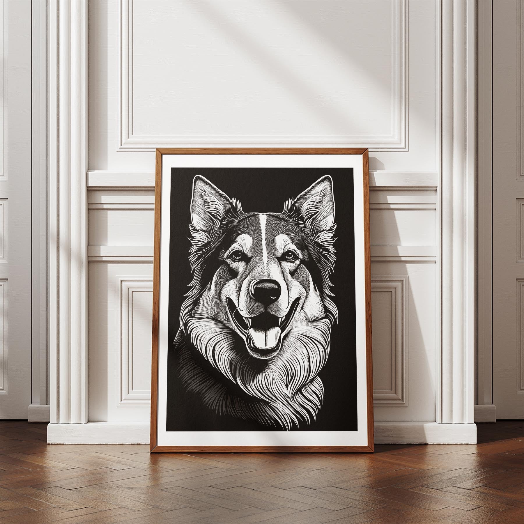 Maremma Line Dog Series in Black and White image 4