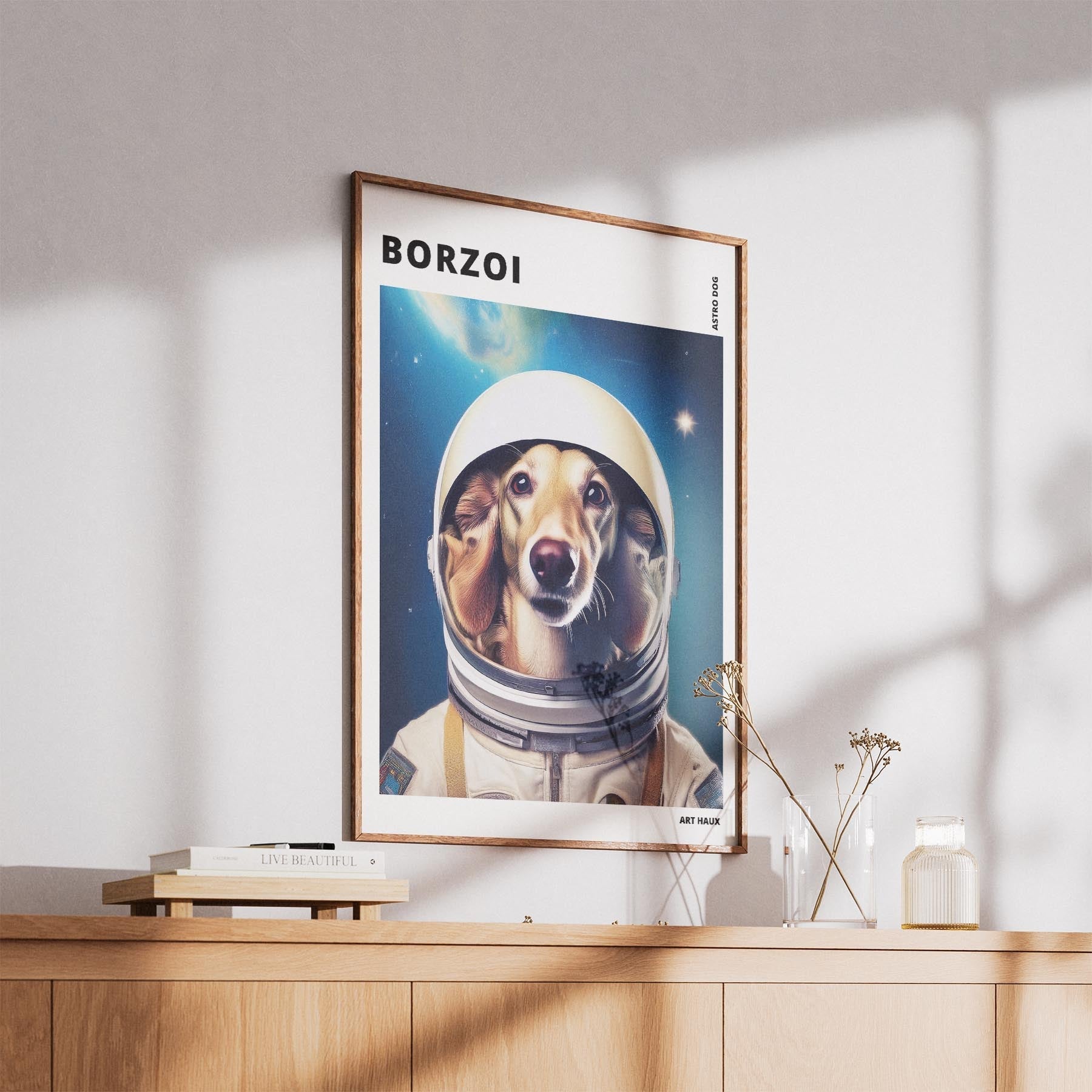 Borzoi Astronaut Dog Series with Text Astro Dog image 5