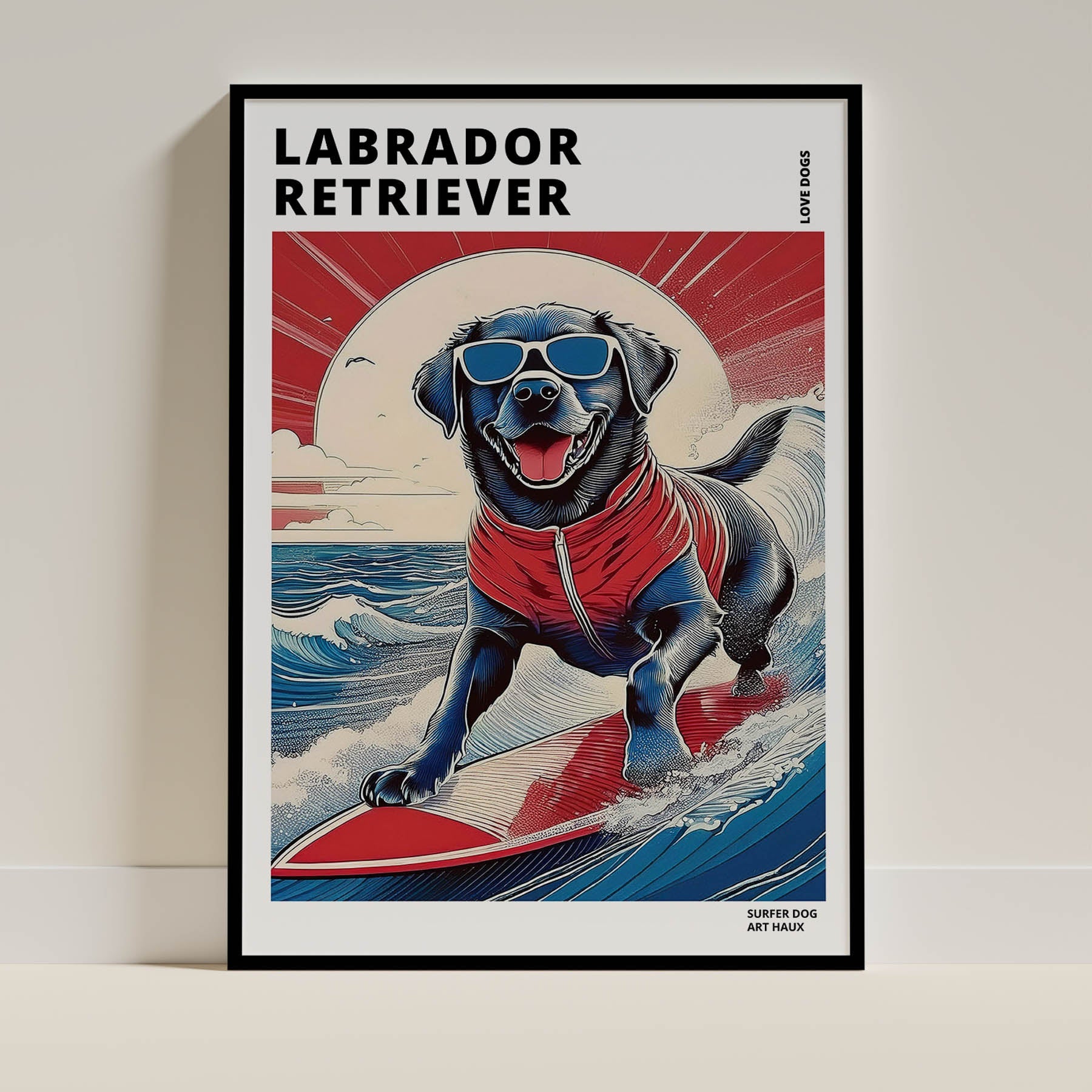 Labrador Retreiver Hokosai Surfer Dogs 3 image 0