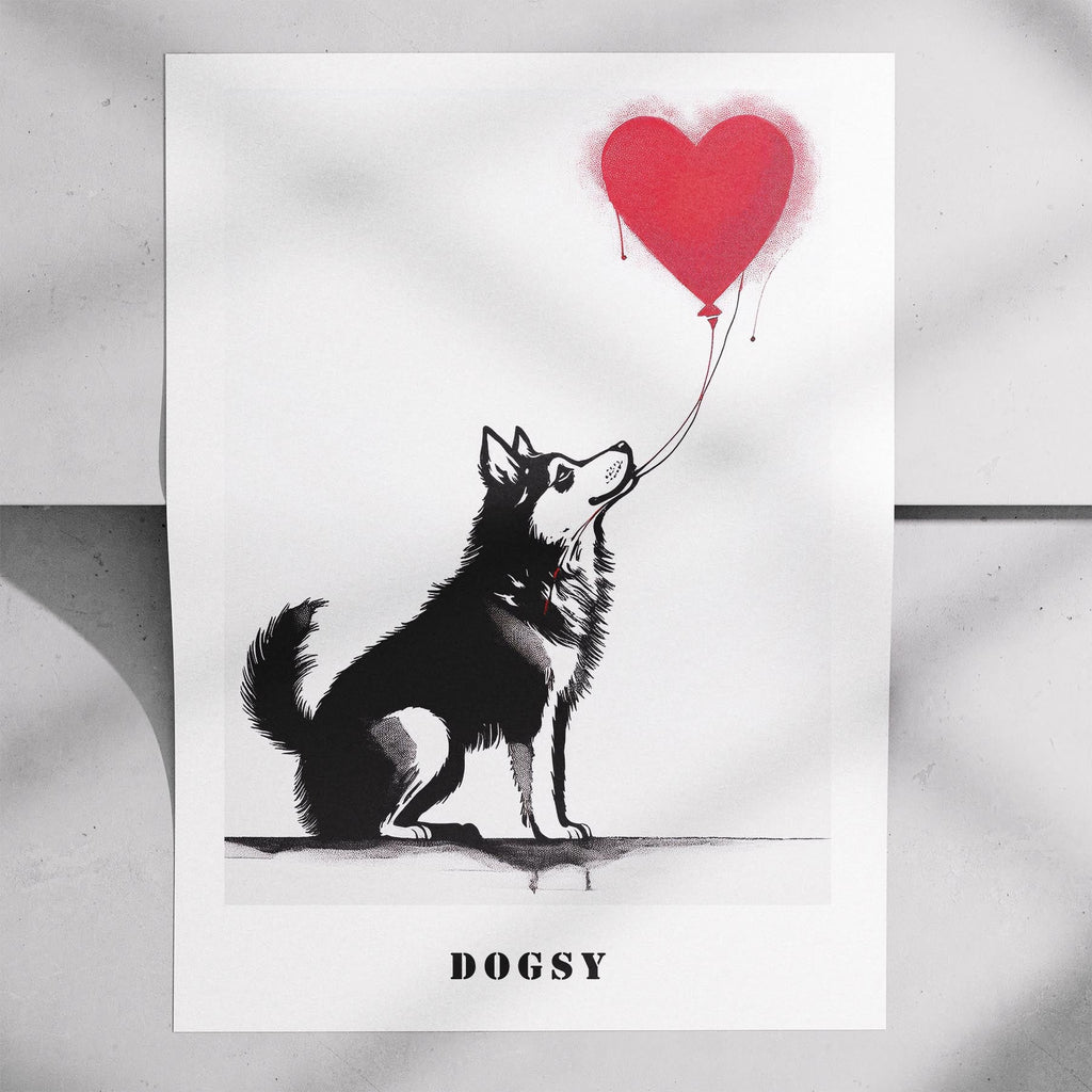 Alaskan Malamute DOGSY Series inspired by the Art of Banksy with text Dogsy image 7