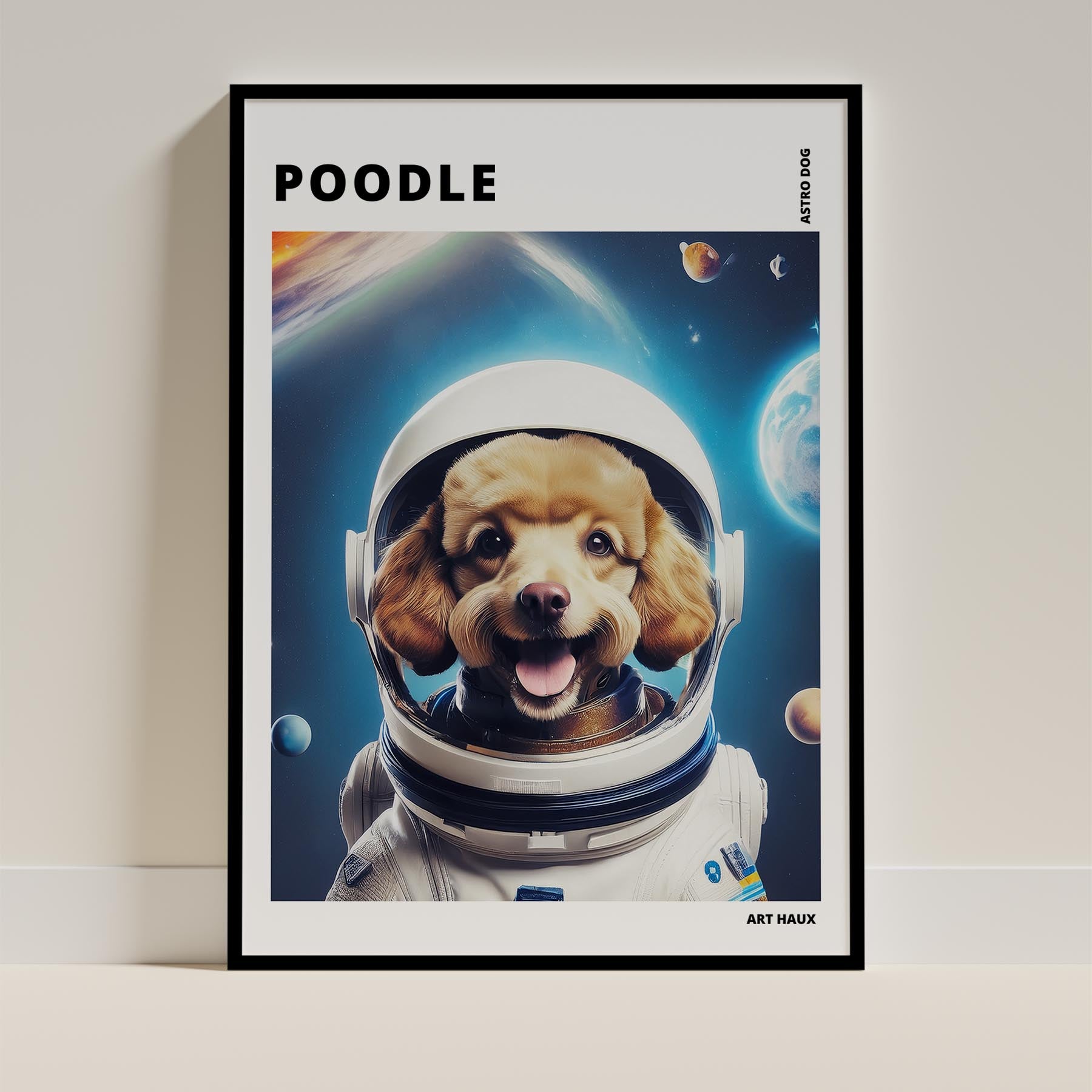 Poodle Astronaut Dog Series with Text Astro Dog image 0