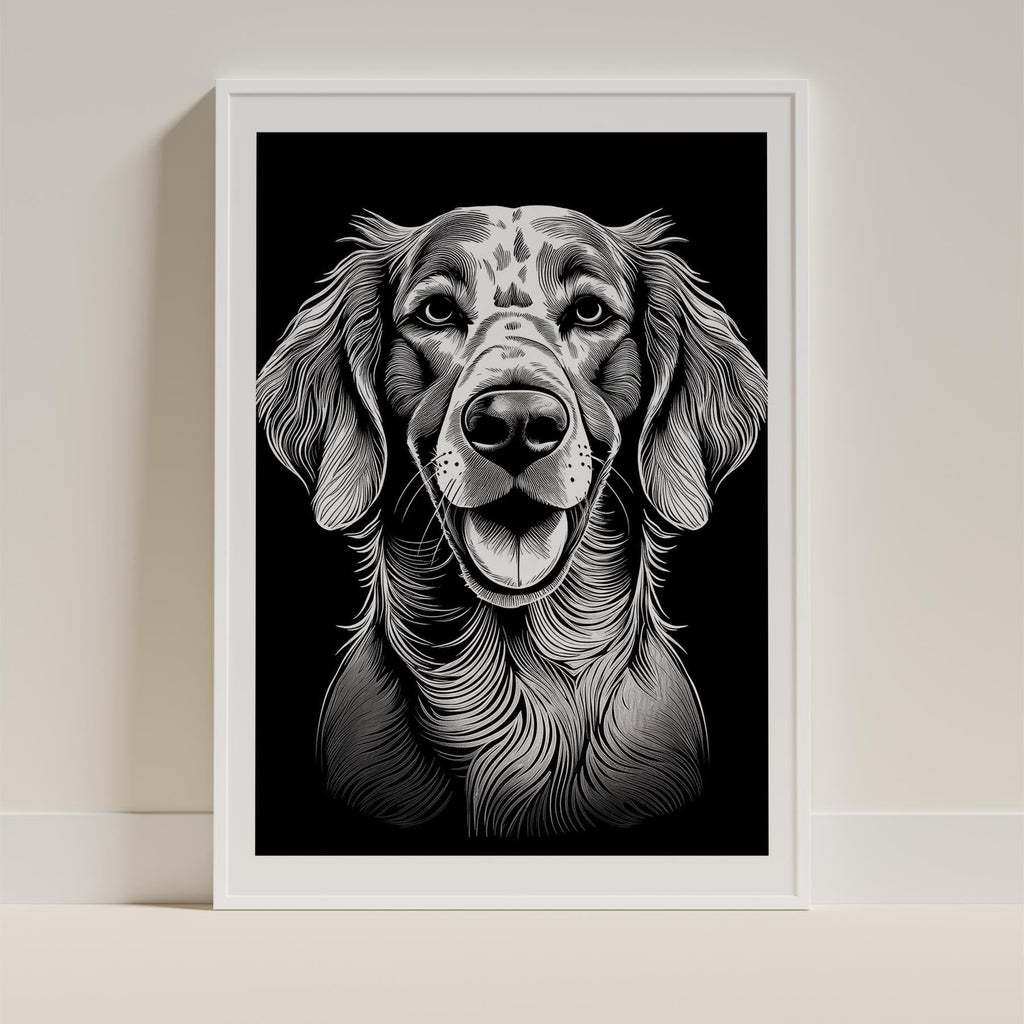 English Setter Line Dog Series in Black and White image 9