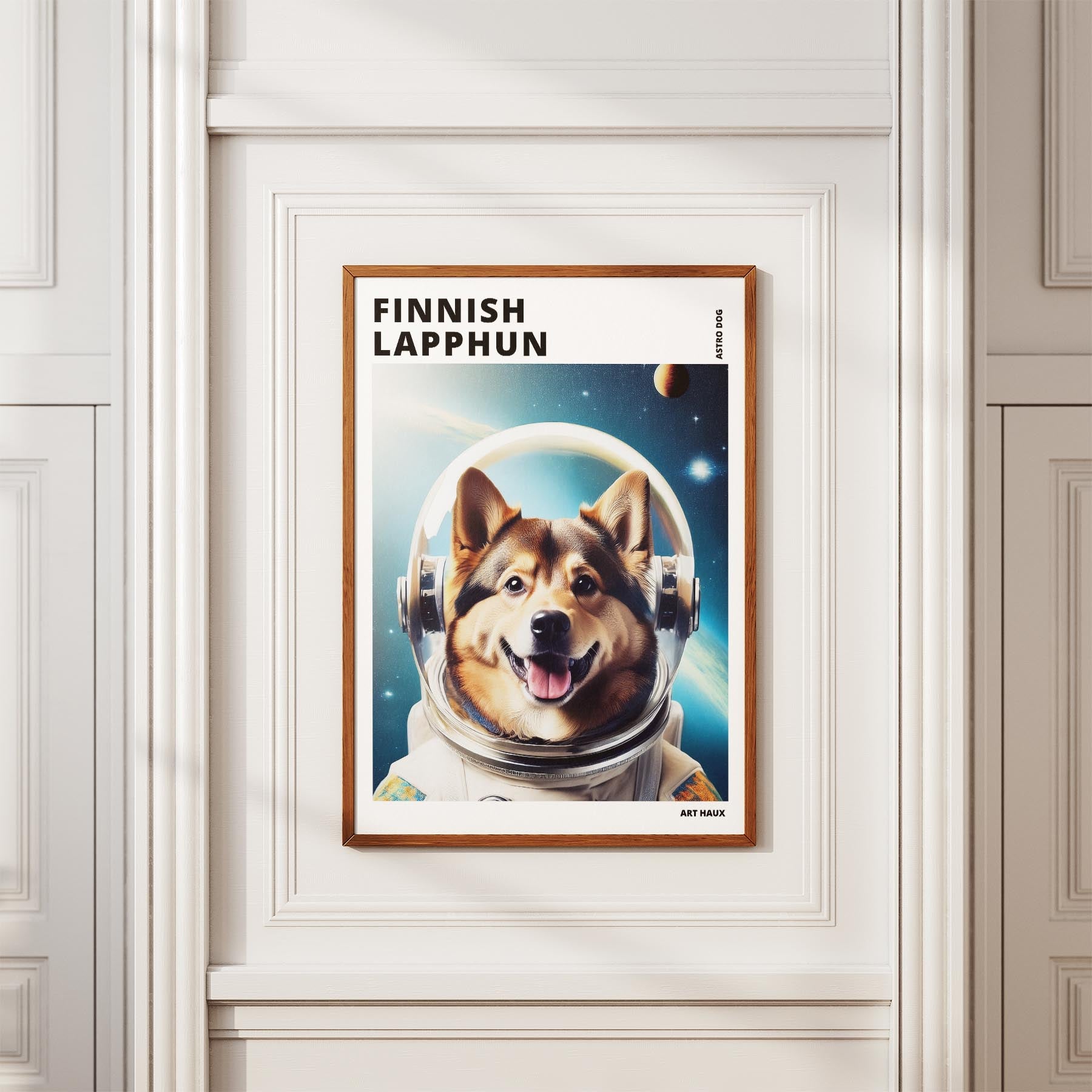 Finnish Lapphund Astronaut Dog Series with Text Astro Dog image 3
