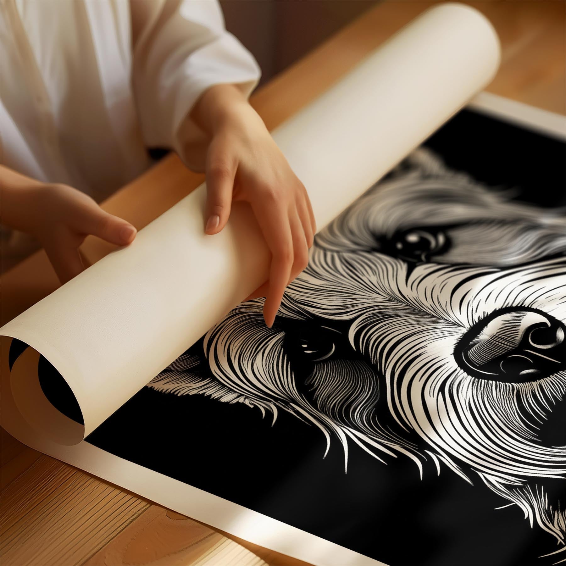 Scottish Terrier Line Dog Series in Black and White image 1