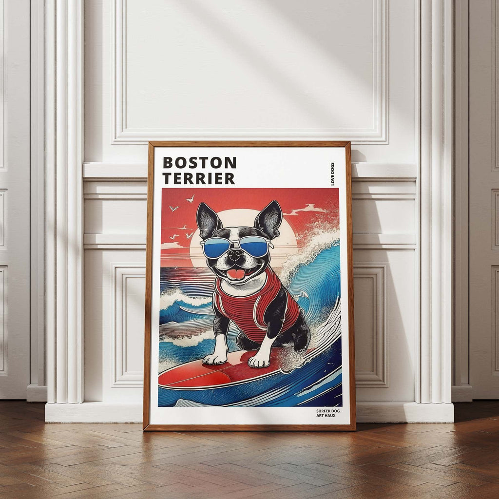 Boston Terrier Hokosai Surfer Dogs 2 image 4