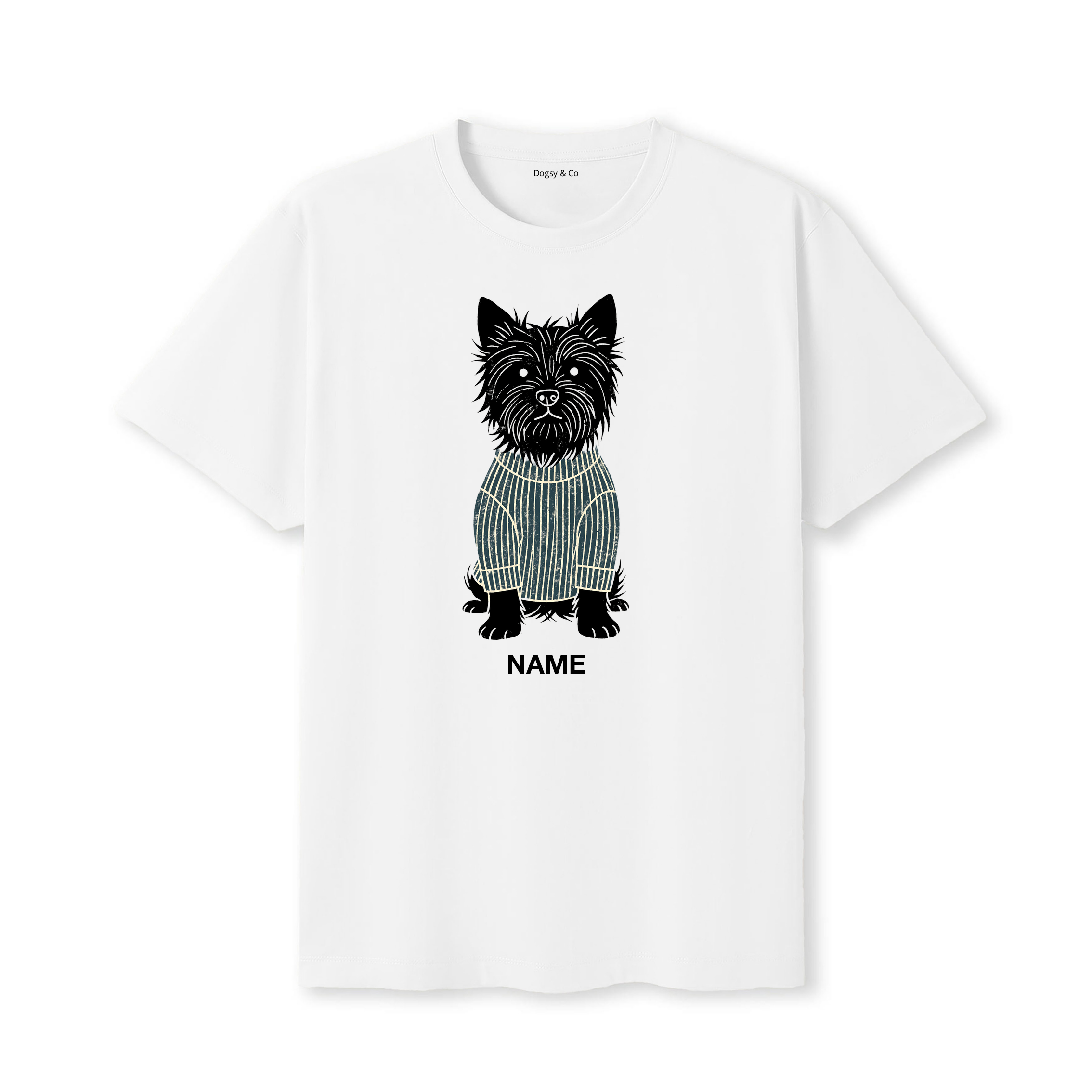 Cairn Terrier Jumper Dog Custom T-Shirt - White