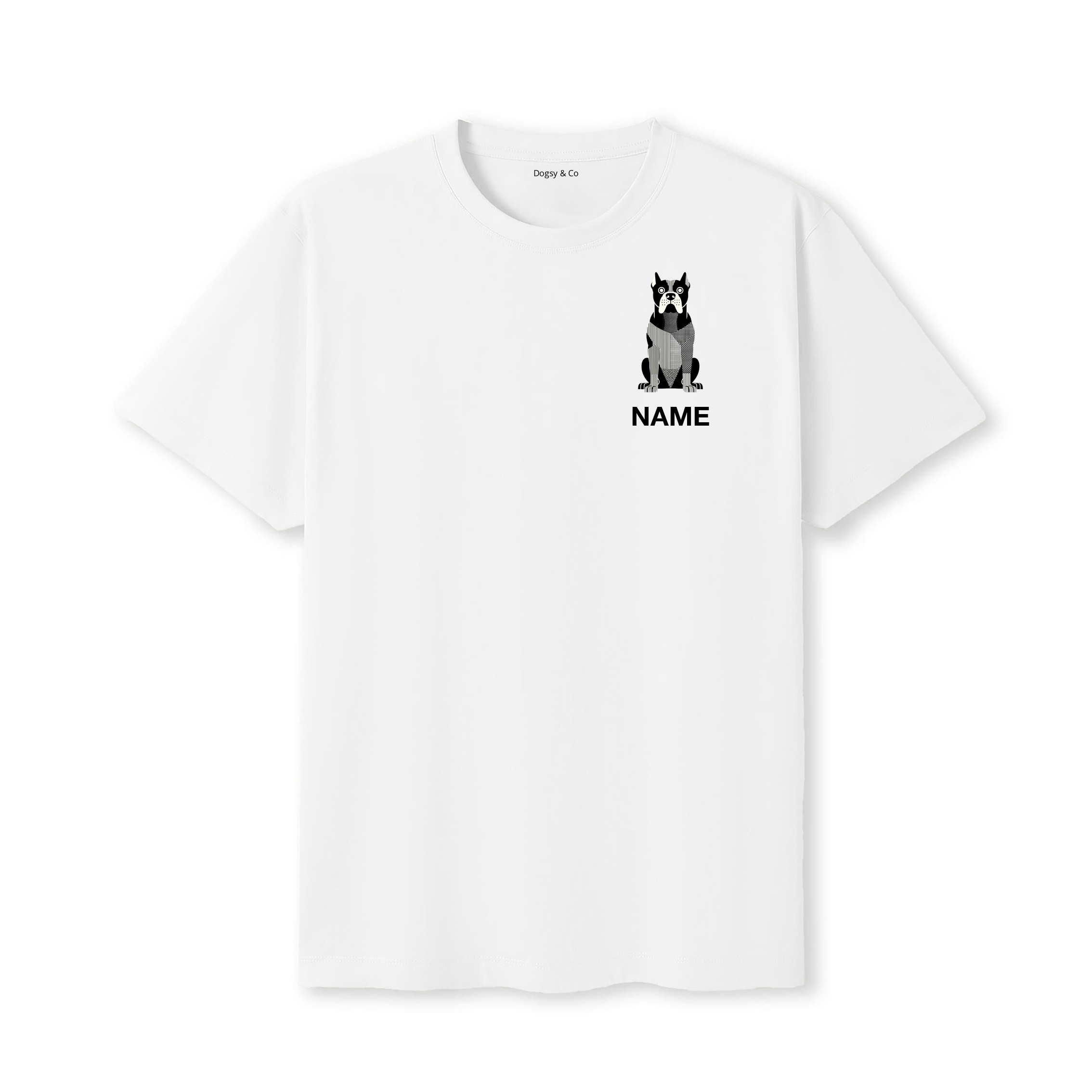 Cane Corso Geometric Line T-Shirt Custom - White