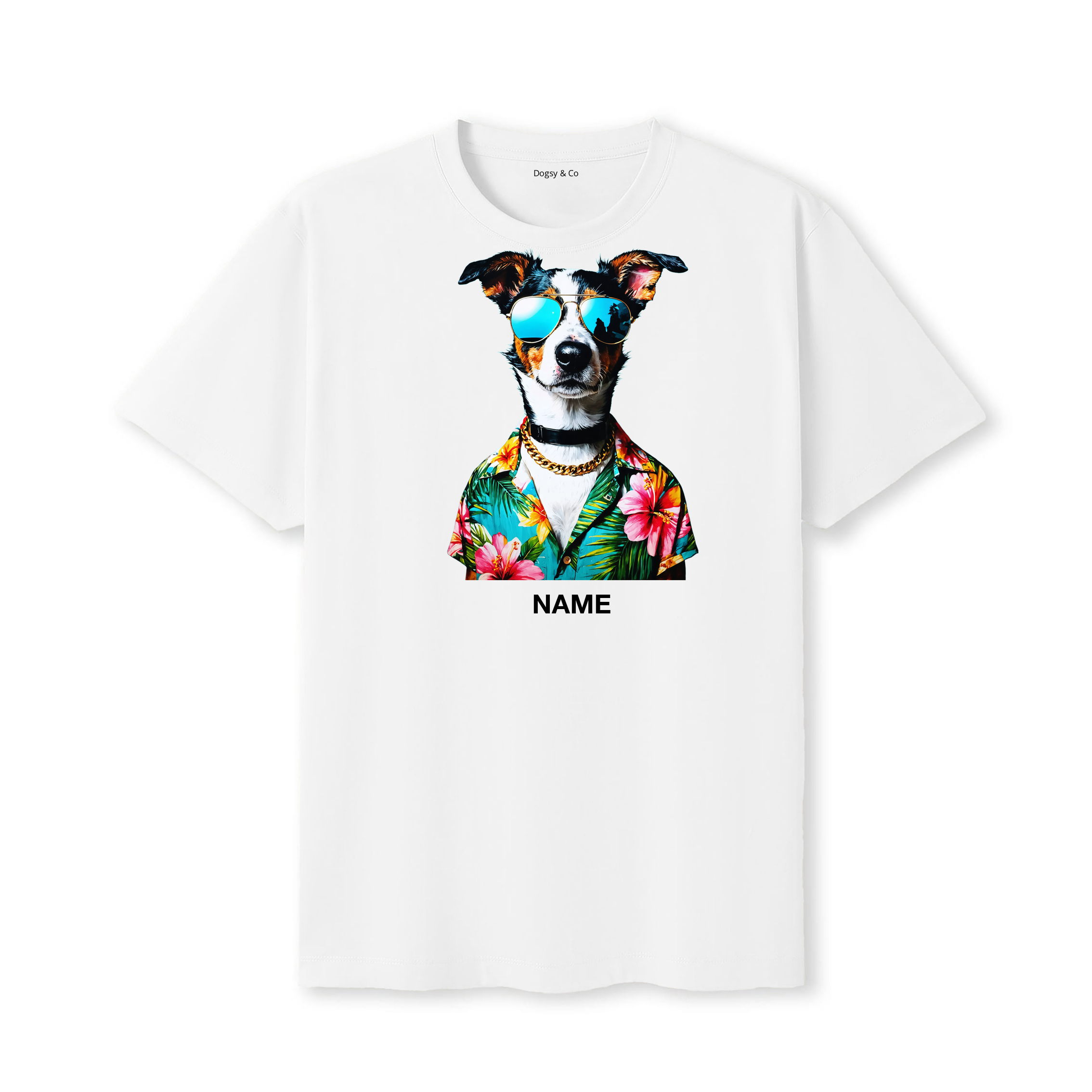 Cattle Dog Hawaii Dog Custom T-Shirt - White
