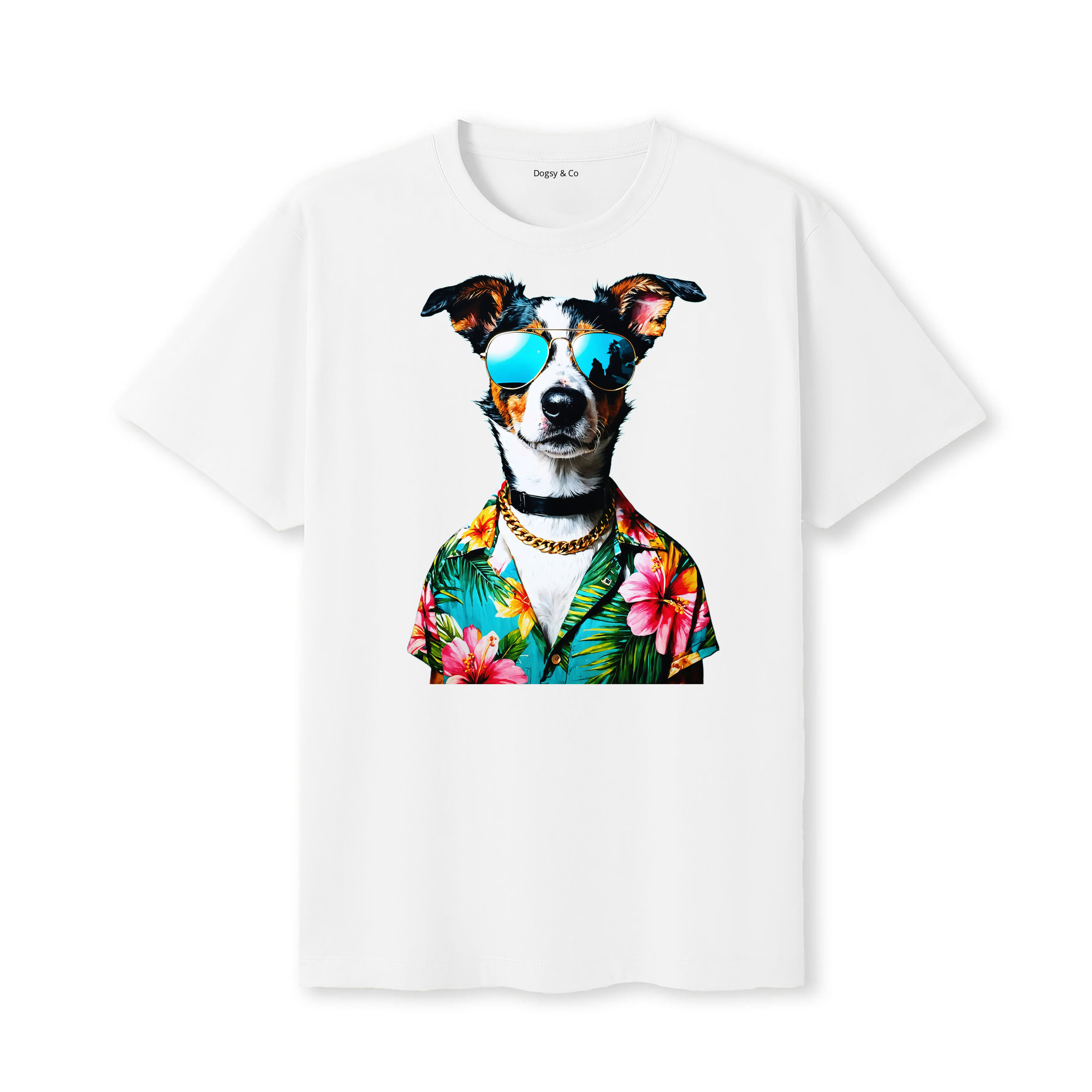 Cattle Dog Hawaii Dog T-Shirt - White