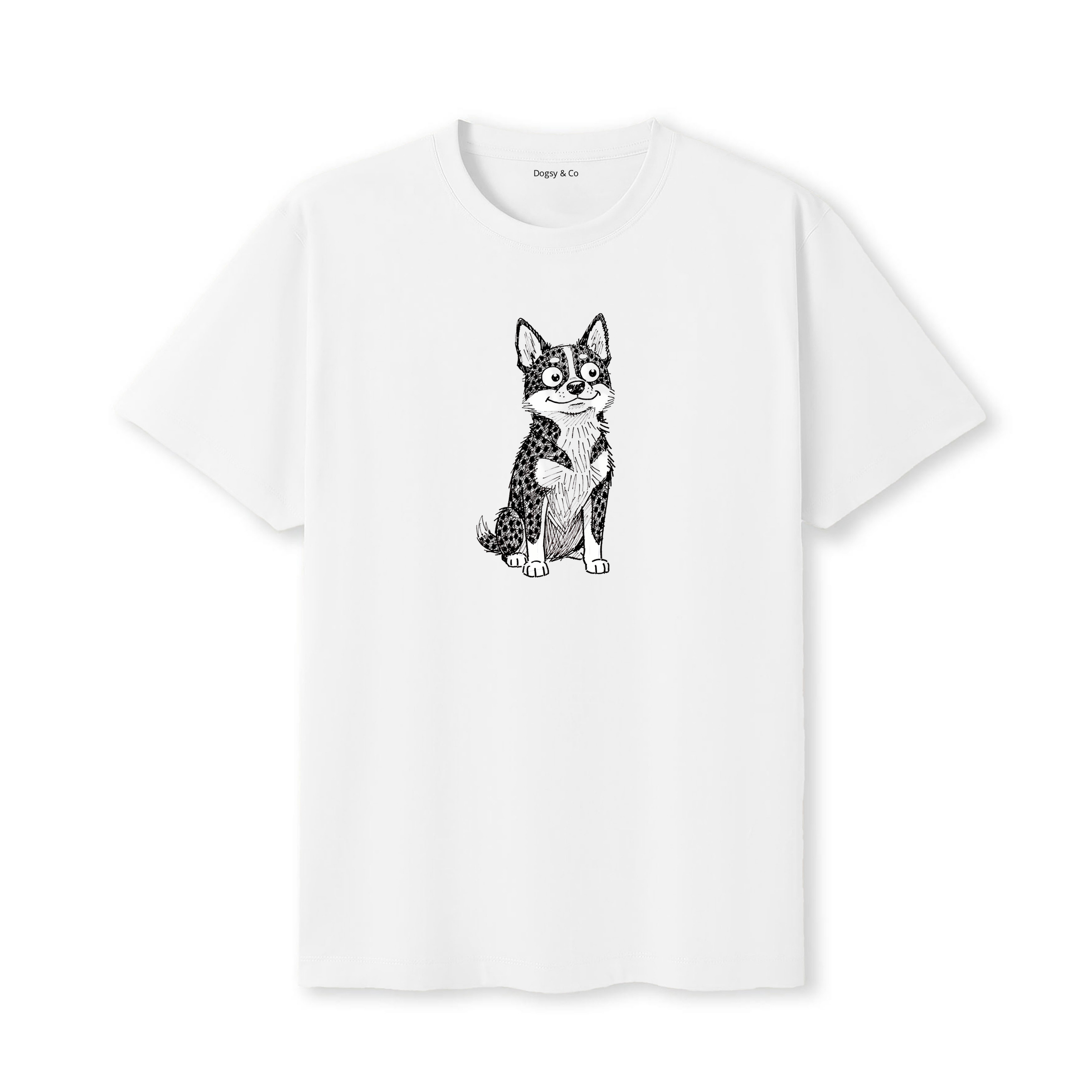 Cattle Dog Scraggy Dog T-Shirt - White