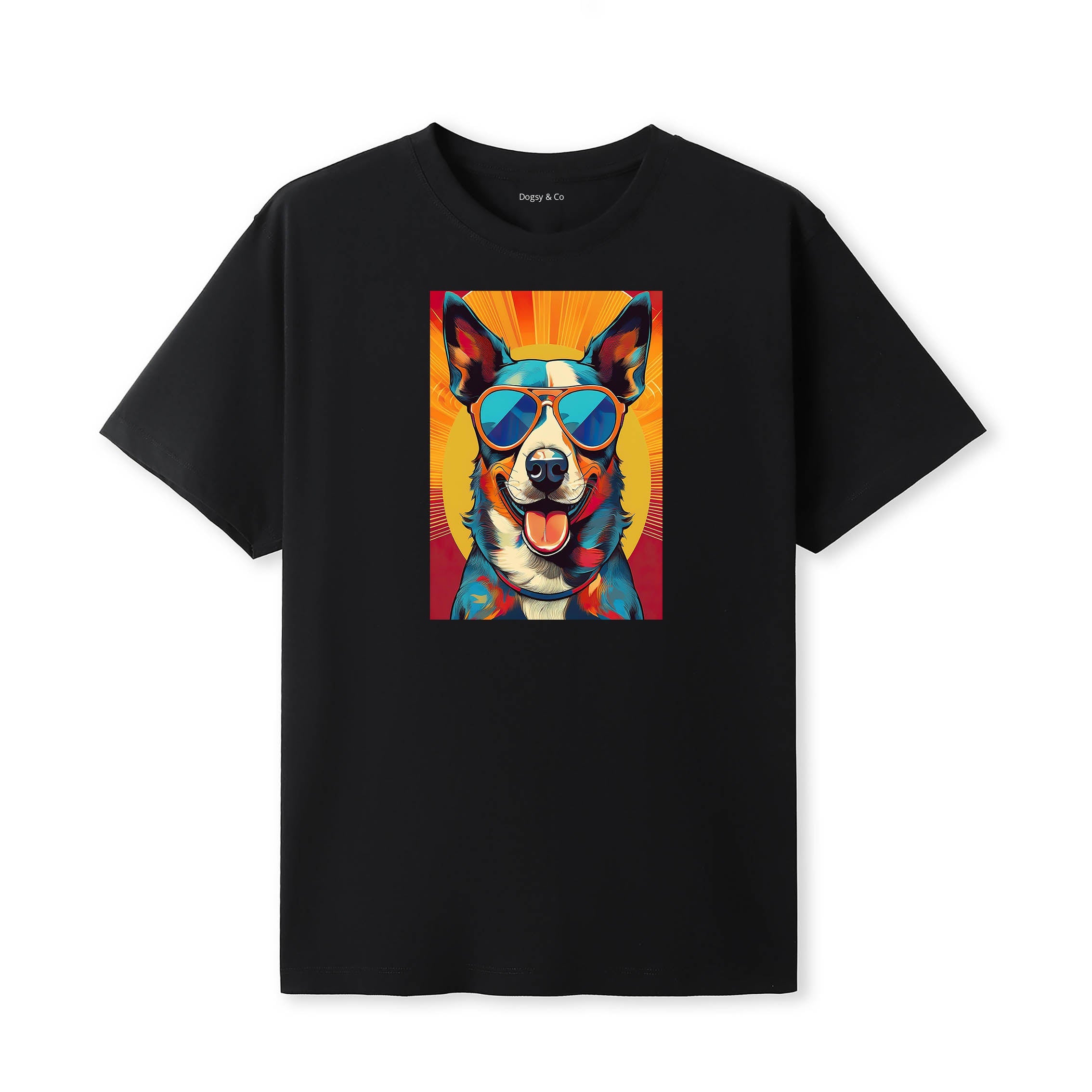 Cattle Dog Sunnies Dog T-Shirt Black