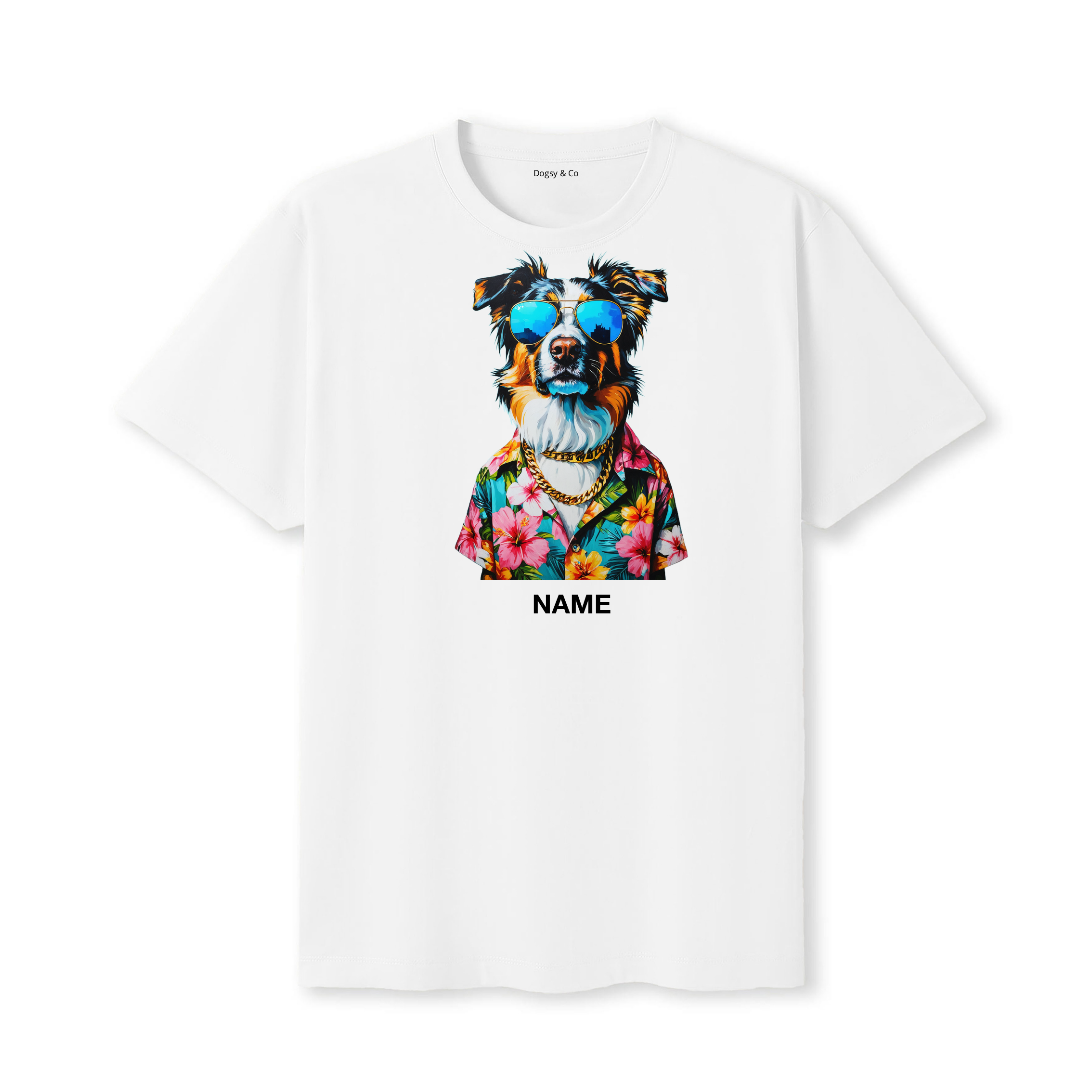 Caucasian Shepherd Hawaii Dog Custom T-Shirt - White