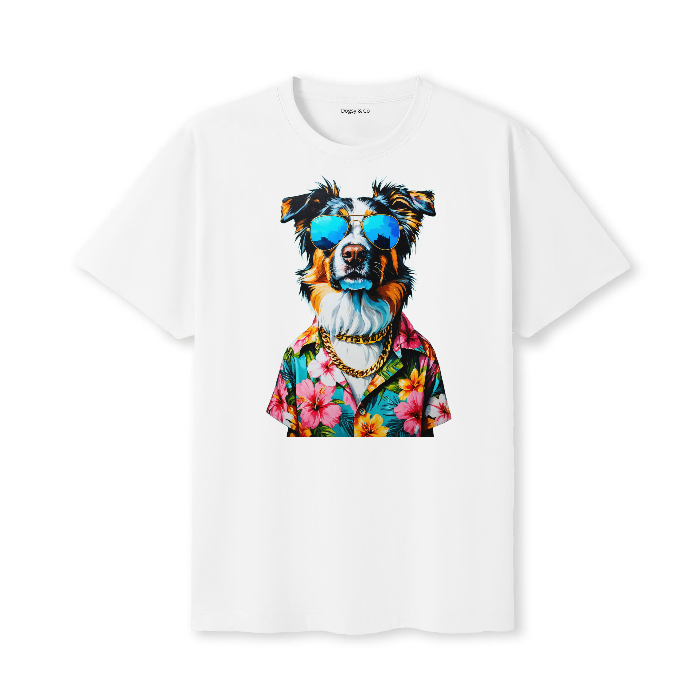 Caucasian Shepherd Hawaii Dog T-Shirt - White