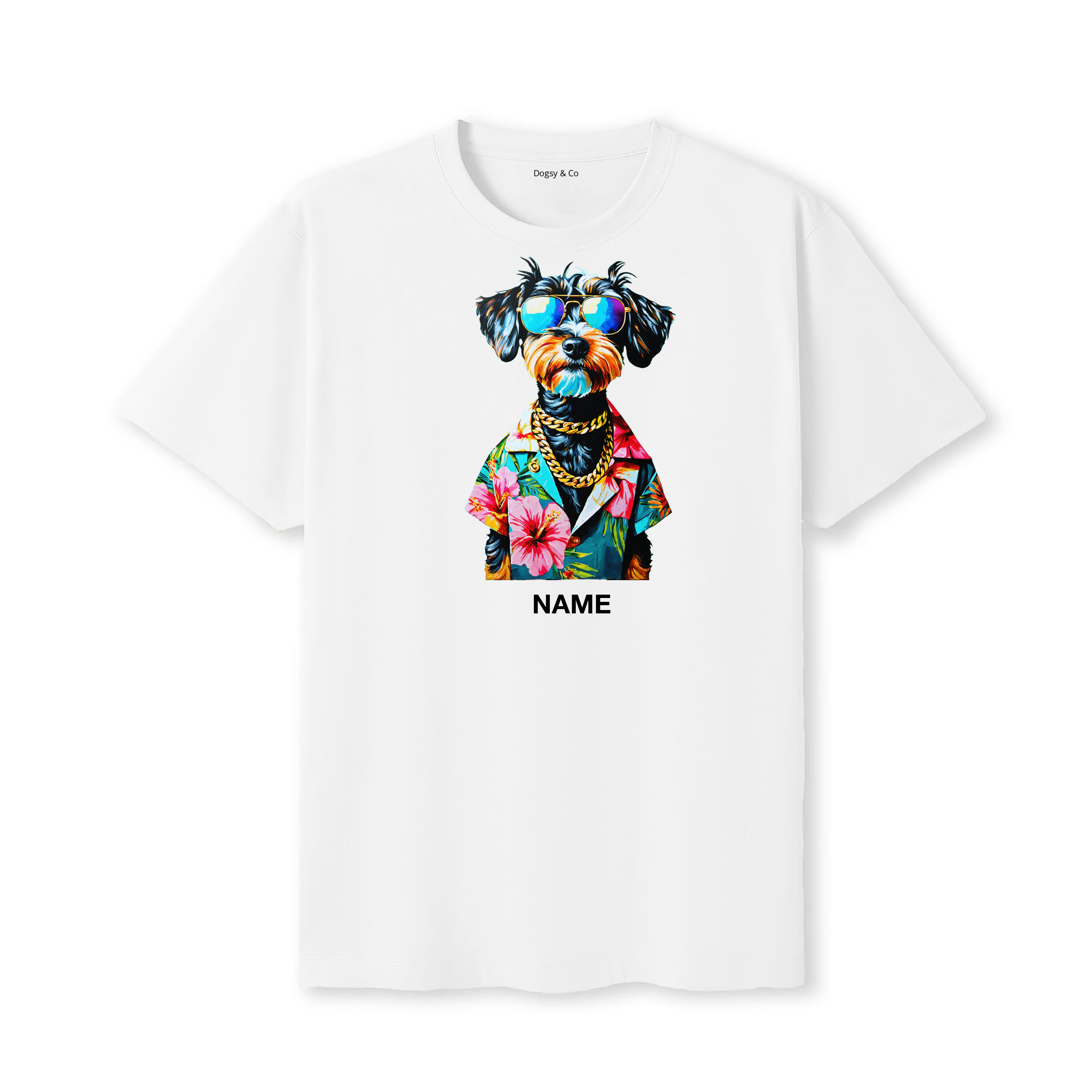 Cavoodle Hawaii Dog Custom T-Shirt - White