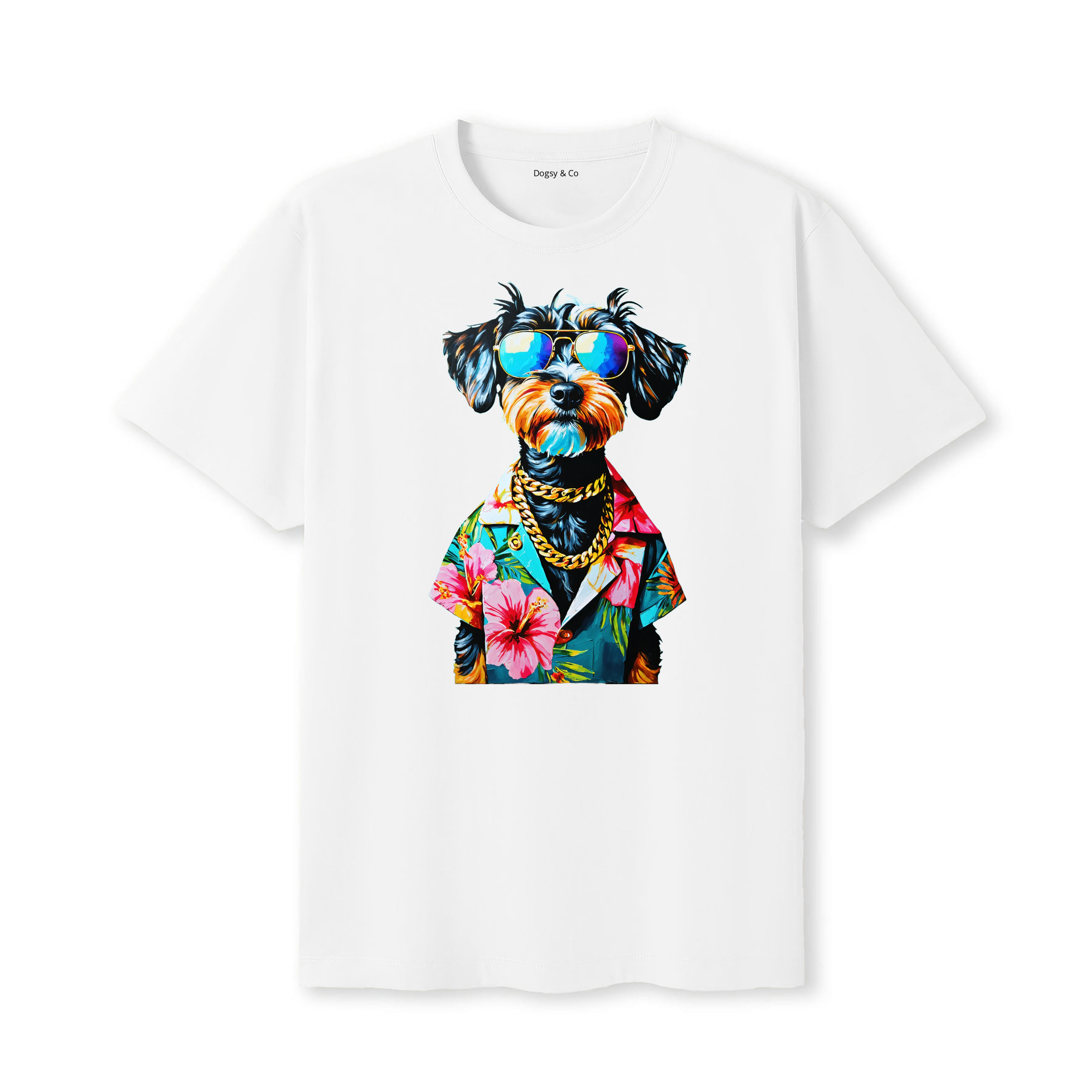 Cavoodle Hawaii Dog T-Shirt - White