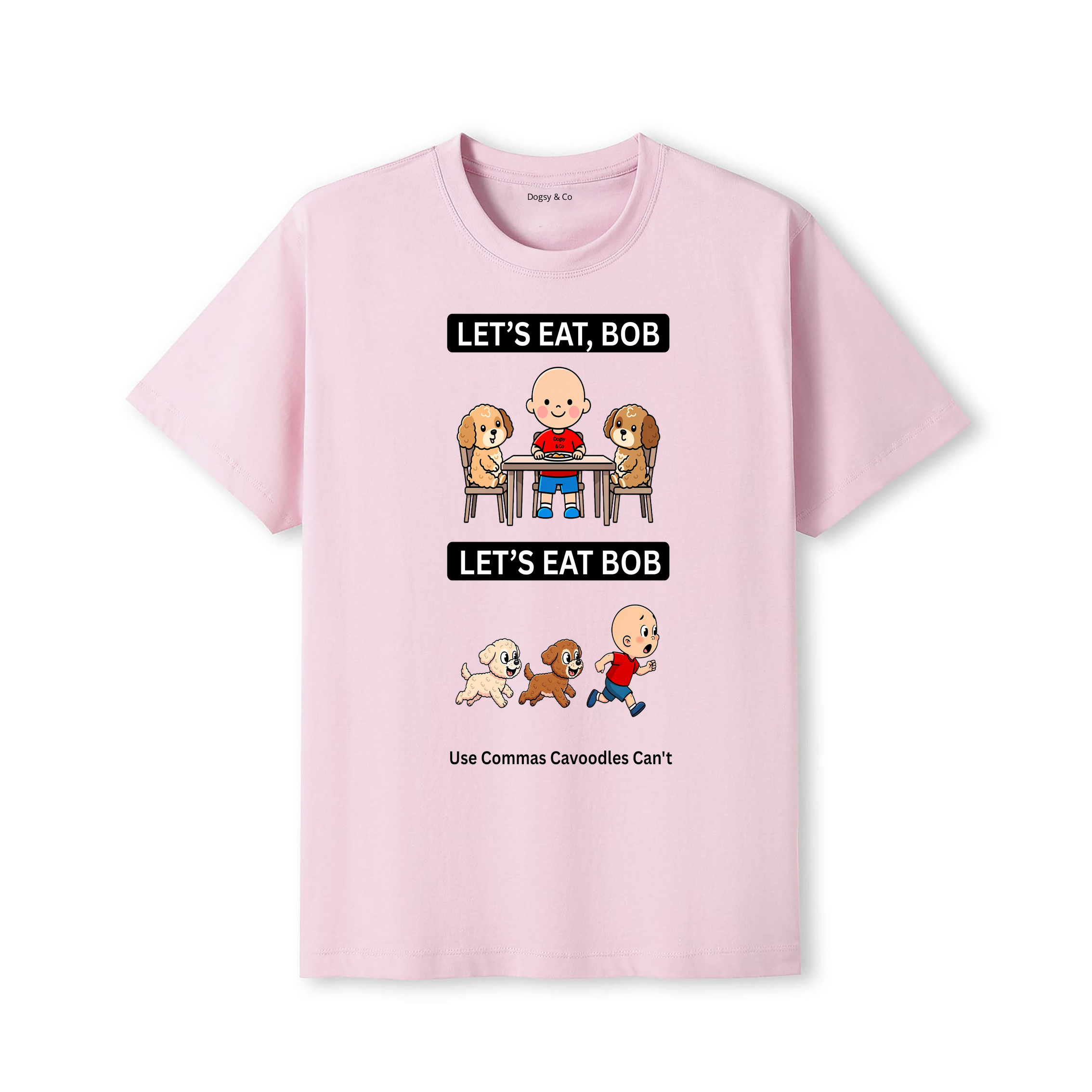 Cavoodle Let's Eat Bob T-Shirt - dusty pink