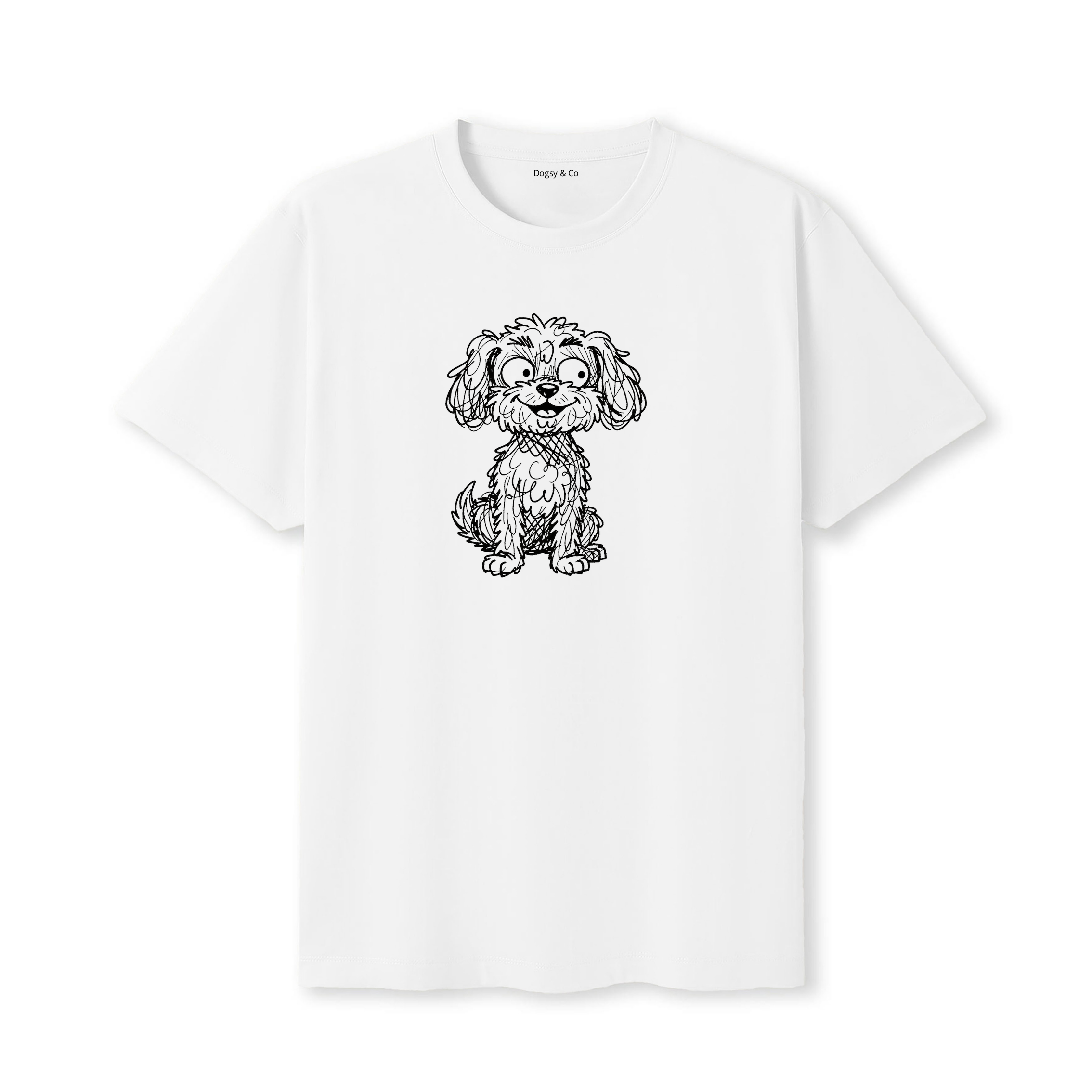 Cavoodle Scraggy Dog T-Shirt - White