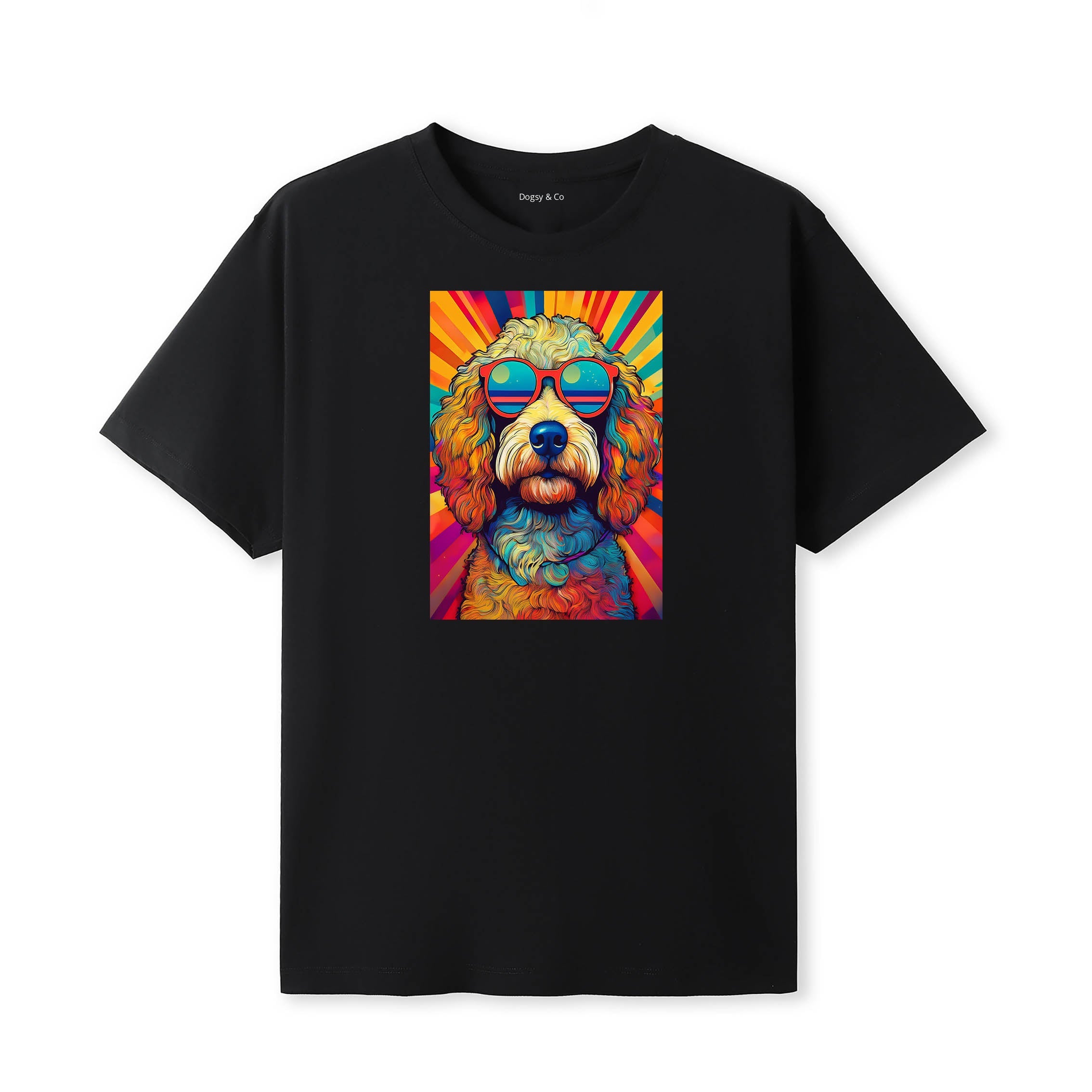 Cavoodle Sunnies Dog T-Shirt V1 Black
