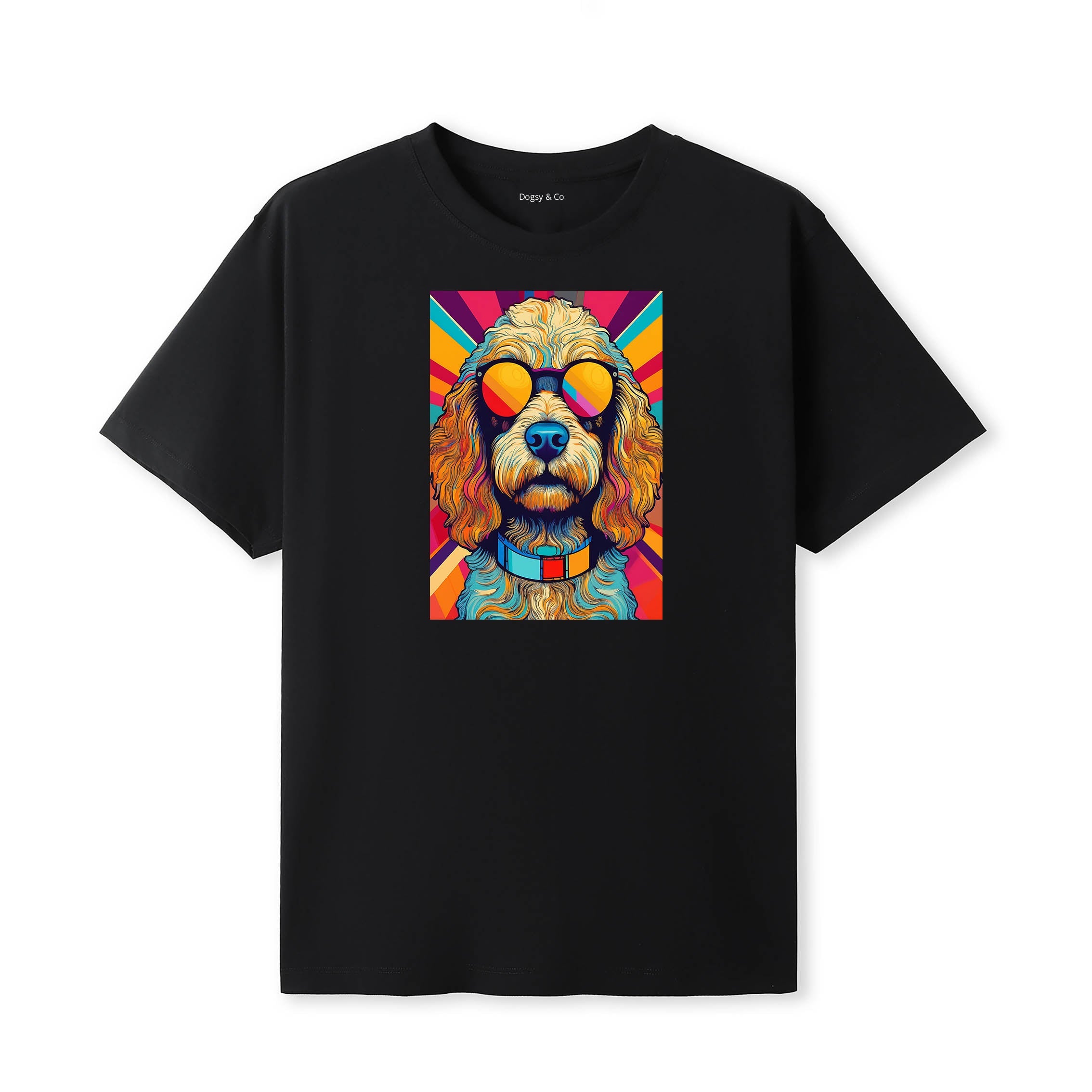 Cavoodle Sunnies Dog T-Shirt V2 Black