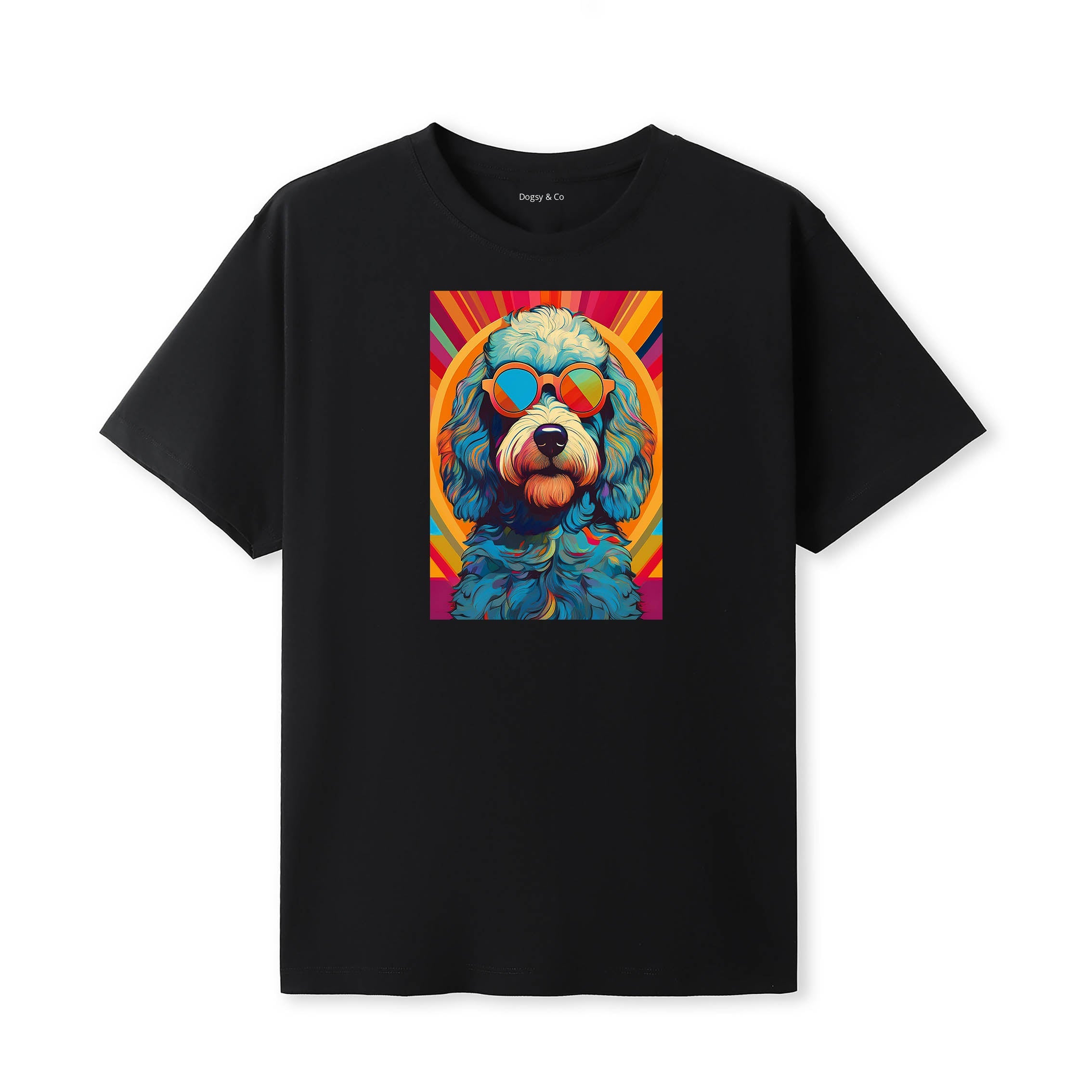 Cavoodle Sunnies Dog T-Shirt Black