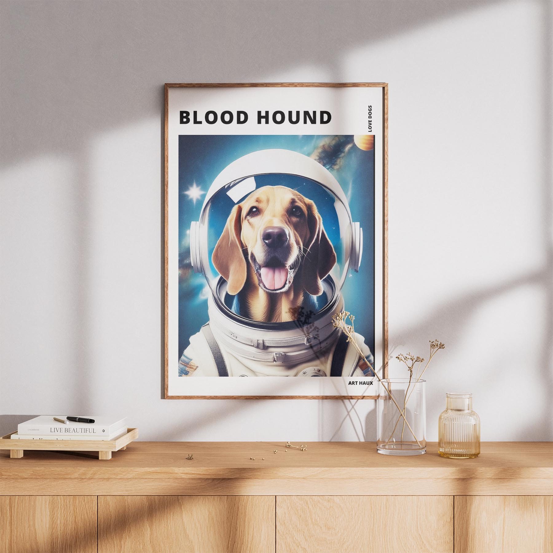 Bloodhound Astronaut Dog Series with Text Astro Dog image 8