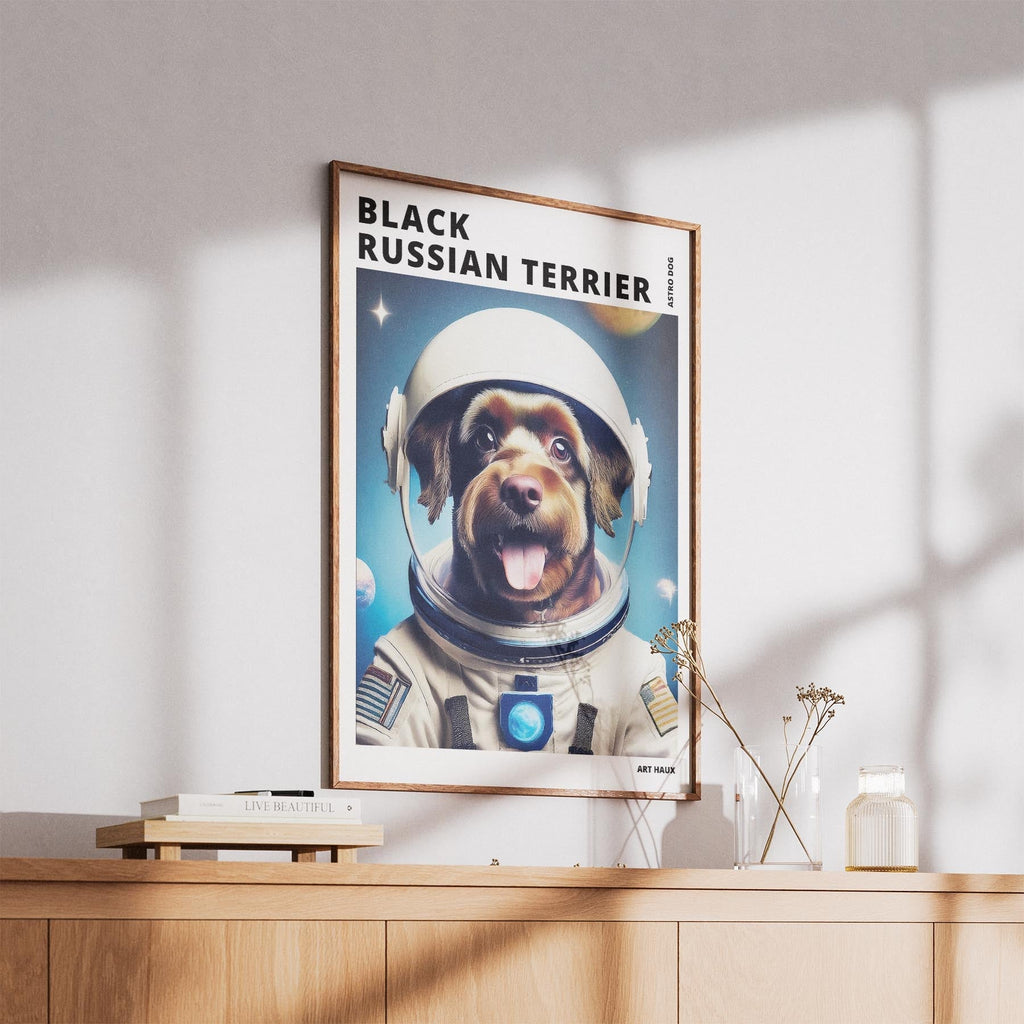 Black Russian Terrier Astronaut Dog Series with Text Astro Dog image 5
