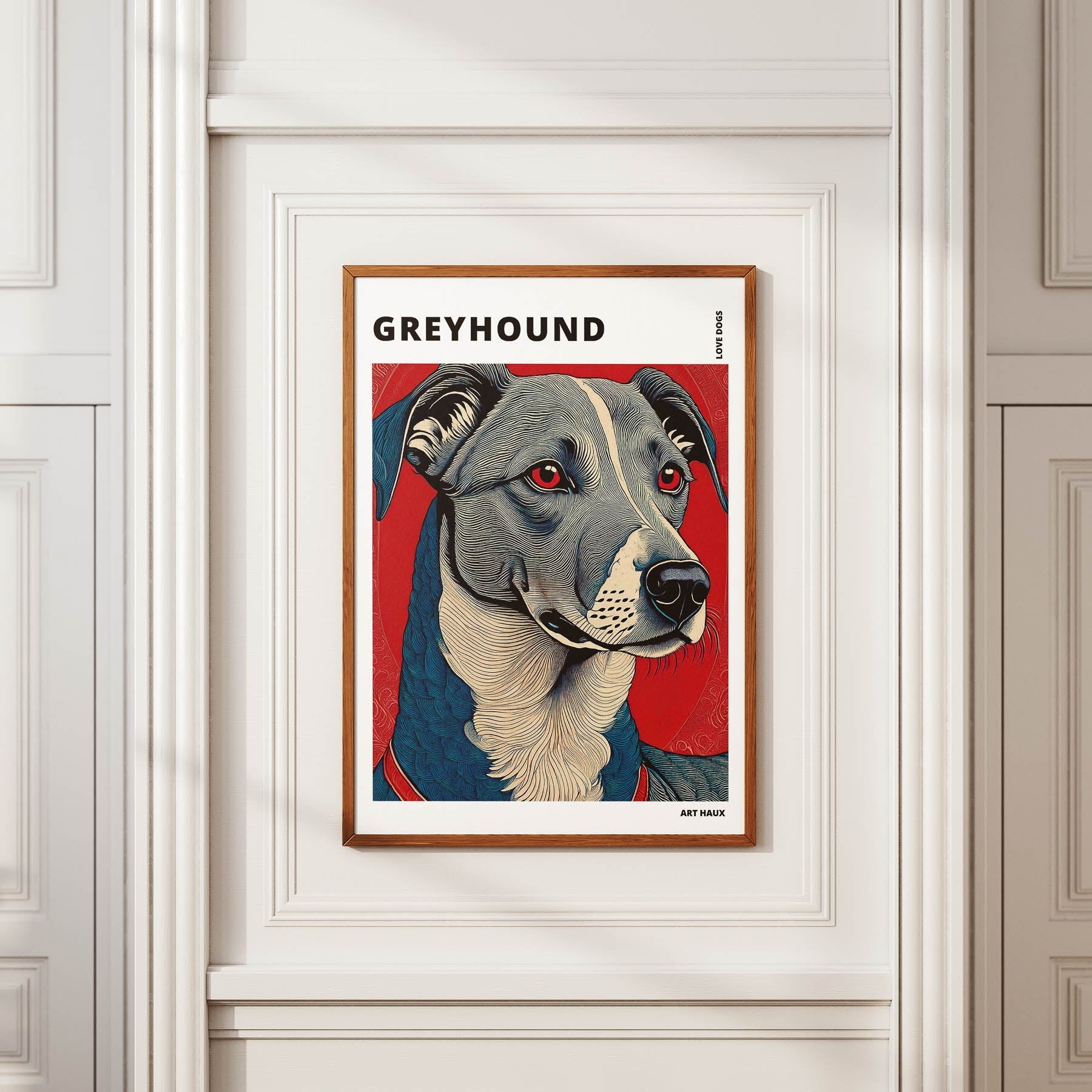 Greyhound Hokusai Japanese Inspired Dog Series with Text image 3