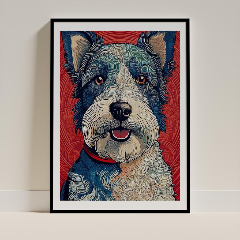 Fox Terrier Hokusai Japanese Inspired Dog Series image 0