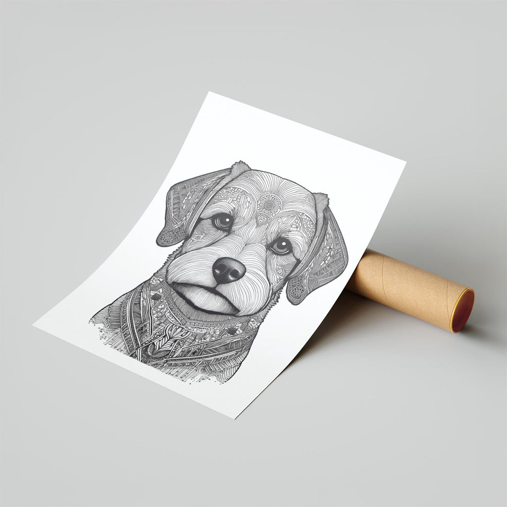 Maltese Mandala Black and White Dog Series image 6