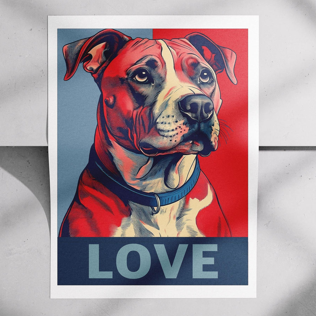 American Staffordshire Terrier LOVE Series Inspired by the Obama Poster image 7