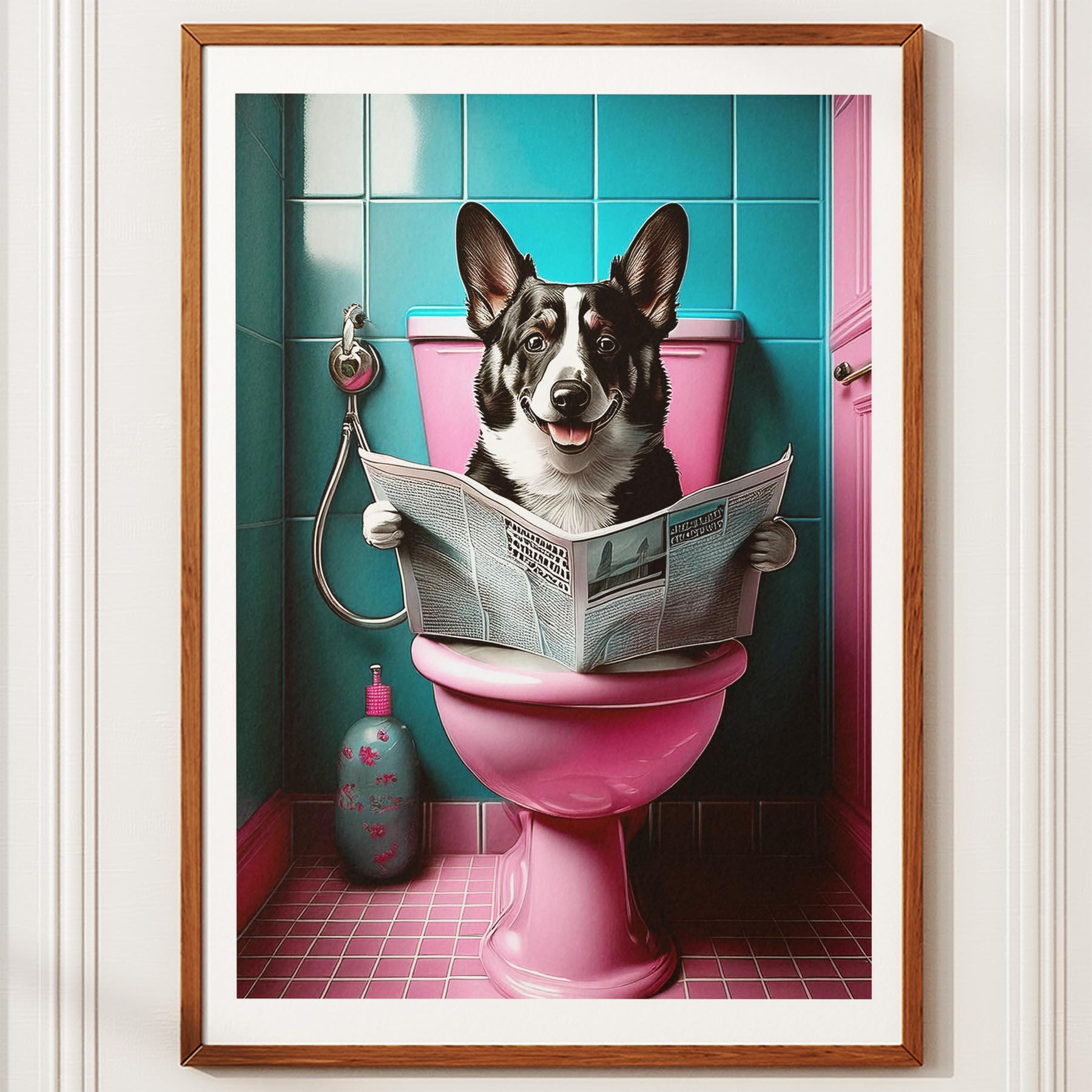Corgi Toilet Dogs PInk and Turquise image 10