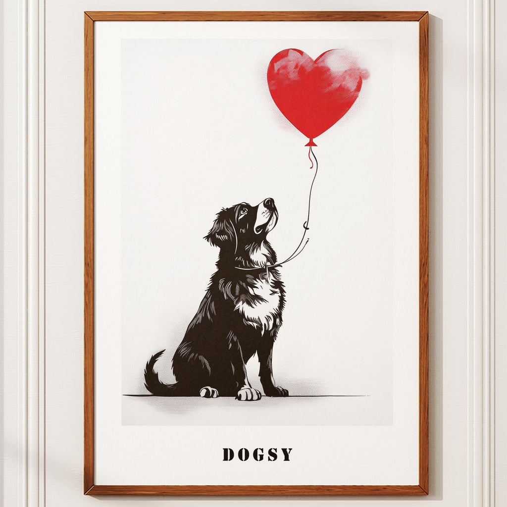 Bernese Mountain Dog DOGSY Series inspired by the Art of Banksy with text Dogsy image 10