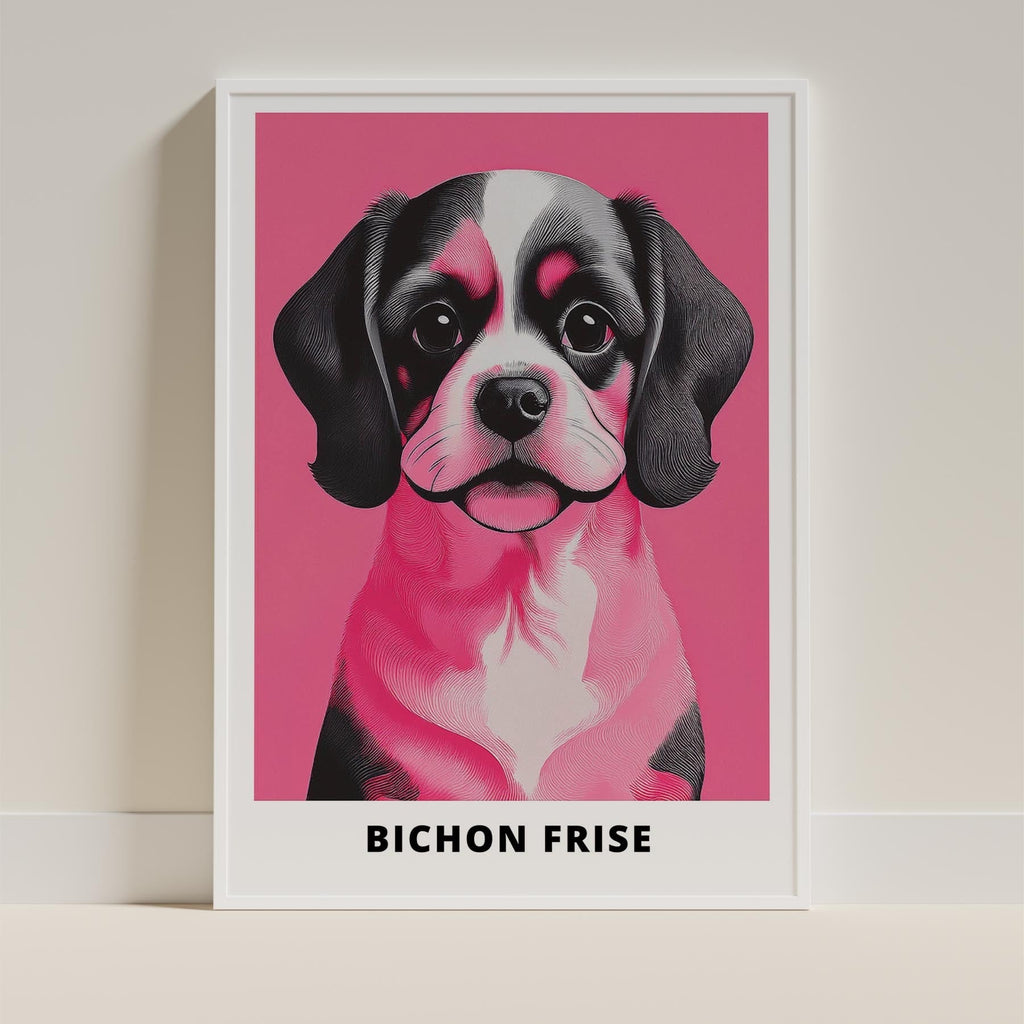 Bichon Frise Pink and Black Dog Series image 9