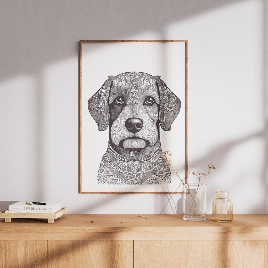 Havanese Mandala Black and White Dog Series image 8