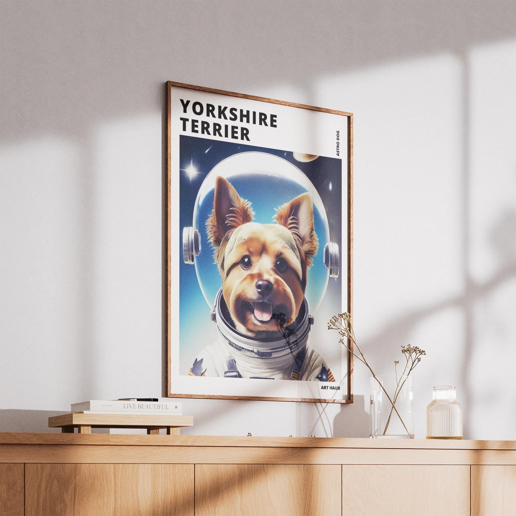 Yorkshire Terrier Astronaut Dog Series with Text Astro Dog image 5