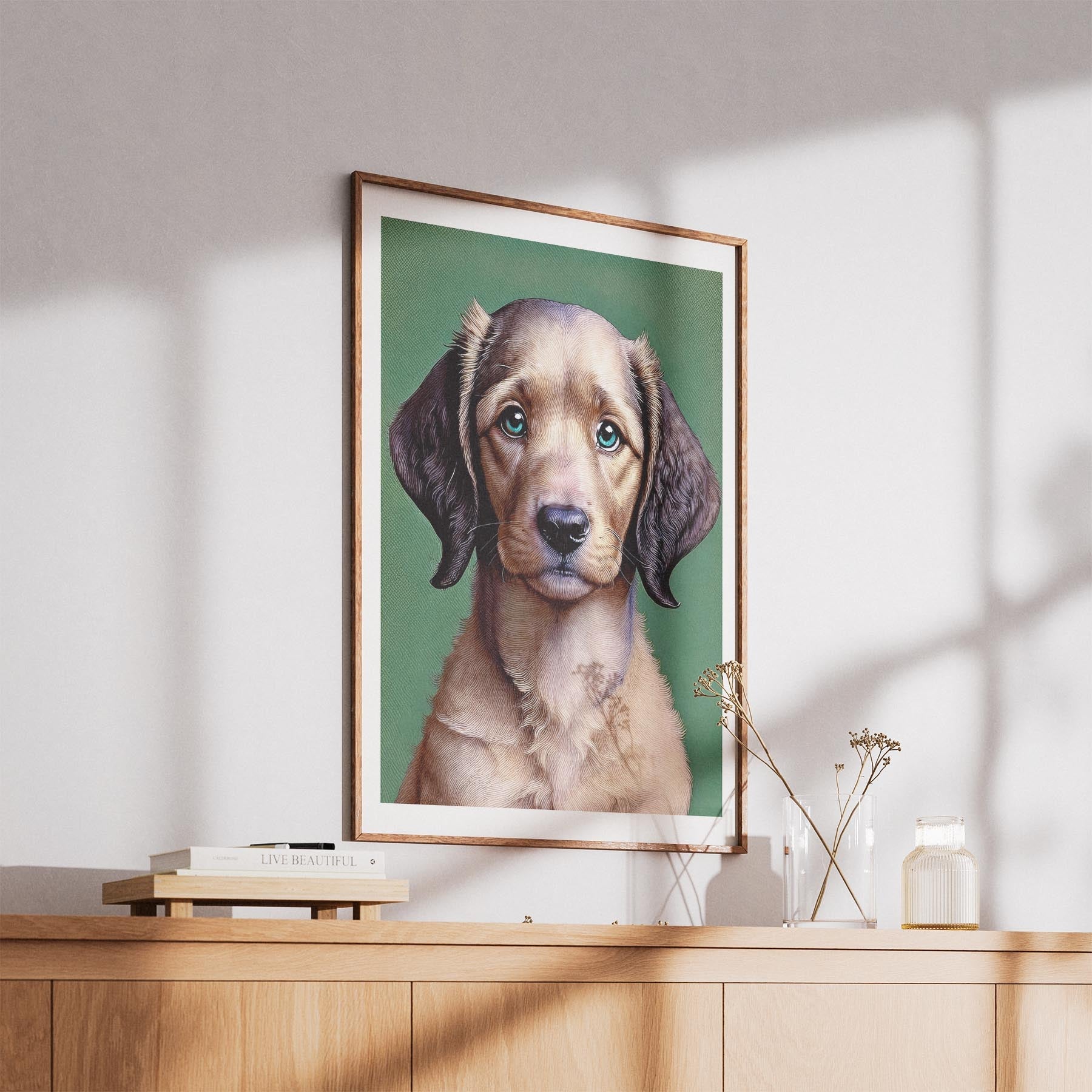 Curly Coated Retriever Green Painted Series image 5