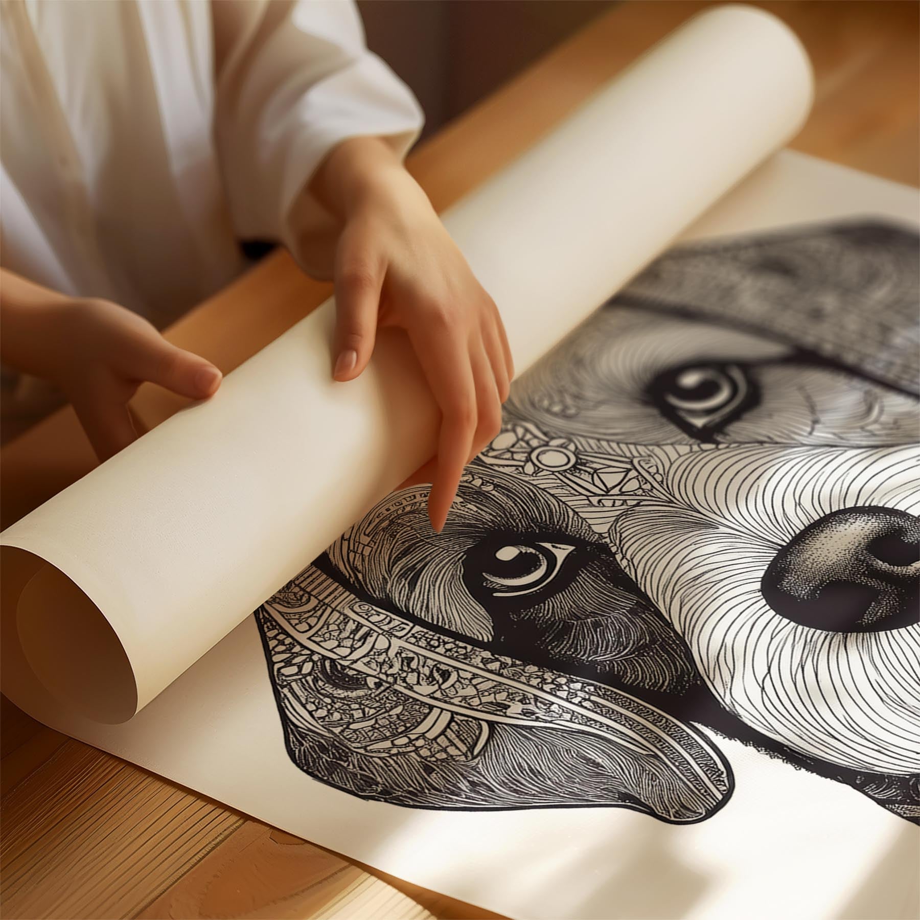 Havanese Mandala Black and White Dog Series image 1