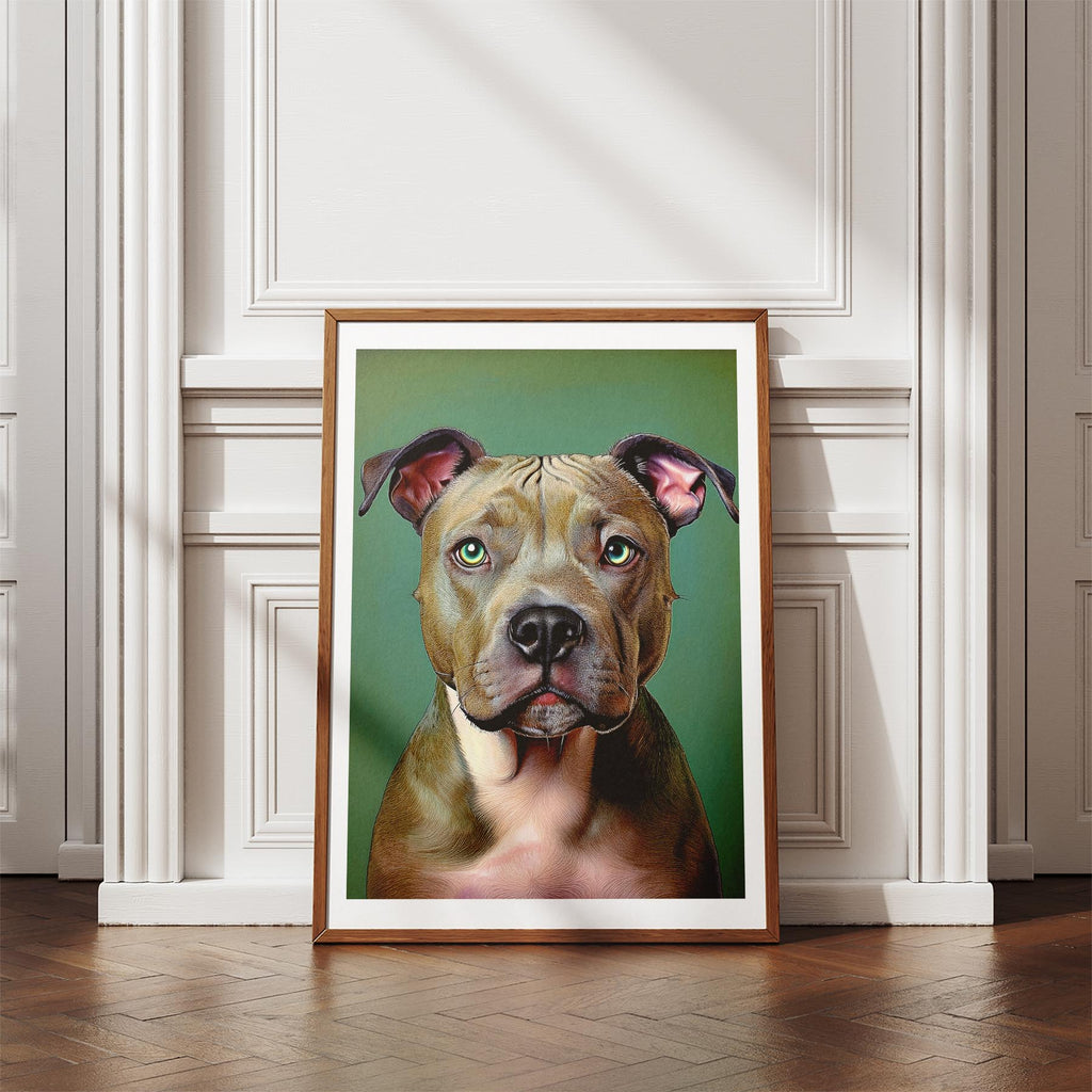 Staffordshire Bull Terrier Green Painted Series image 4