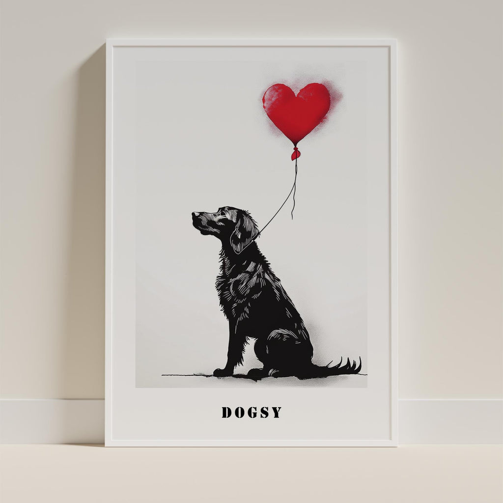 Curly Coated Retriever DOGSY Series inspired by the Art of Banksy with text Dogs image 9