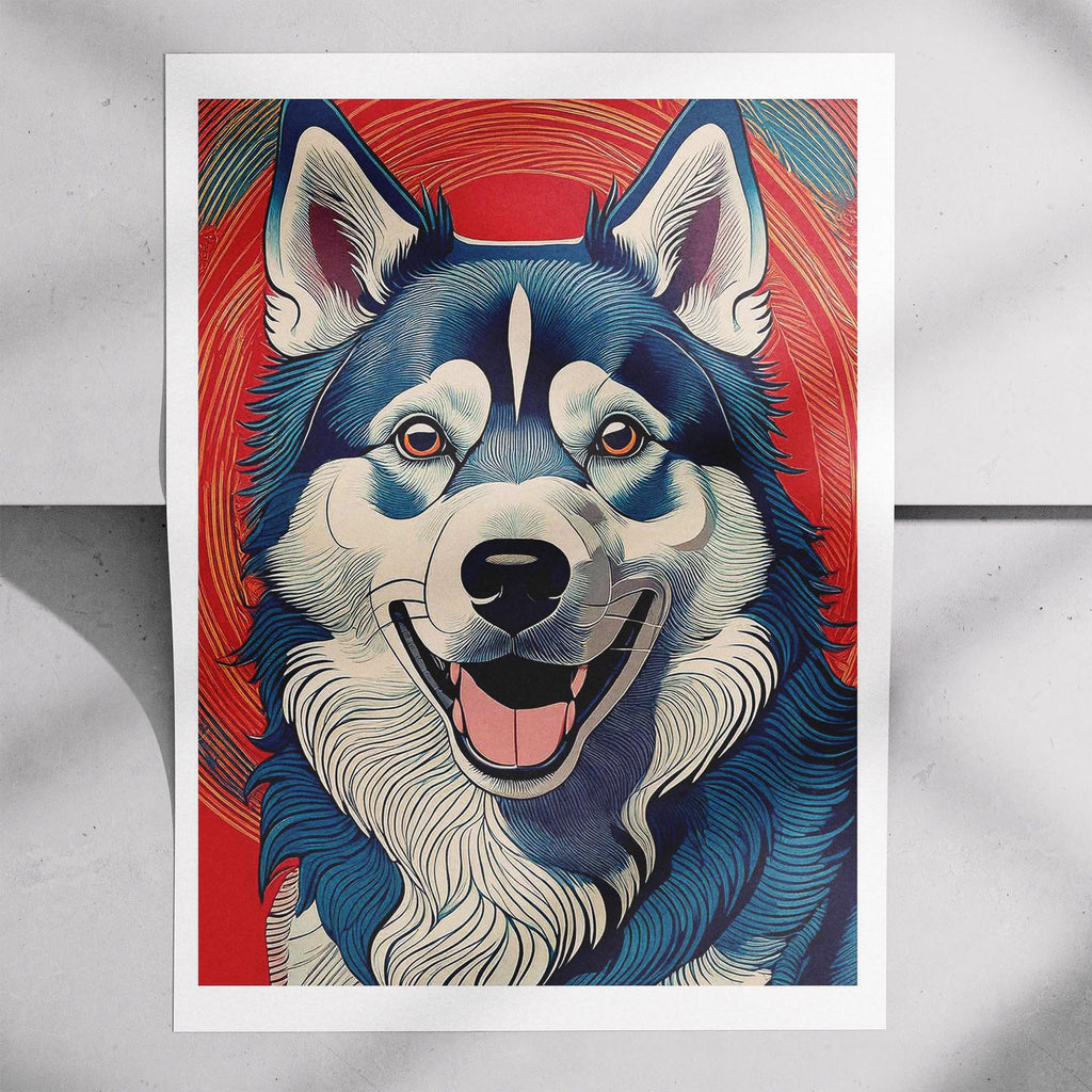 Siberian Husky Hokusai Japanese Inspired Dog Series 1 image 7